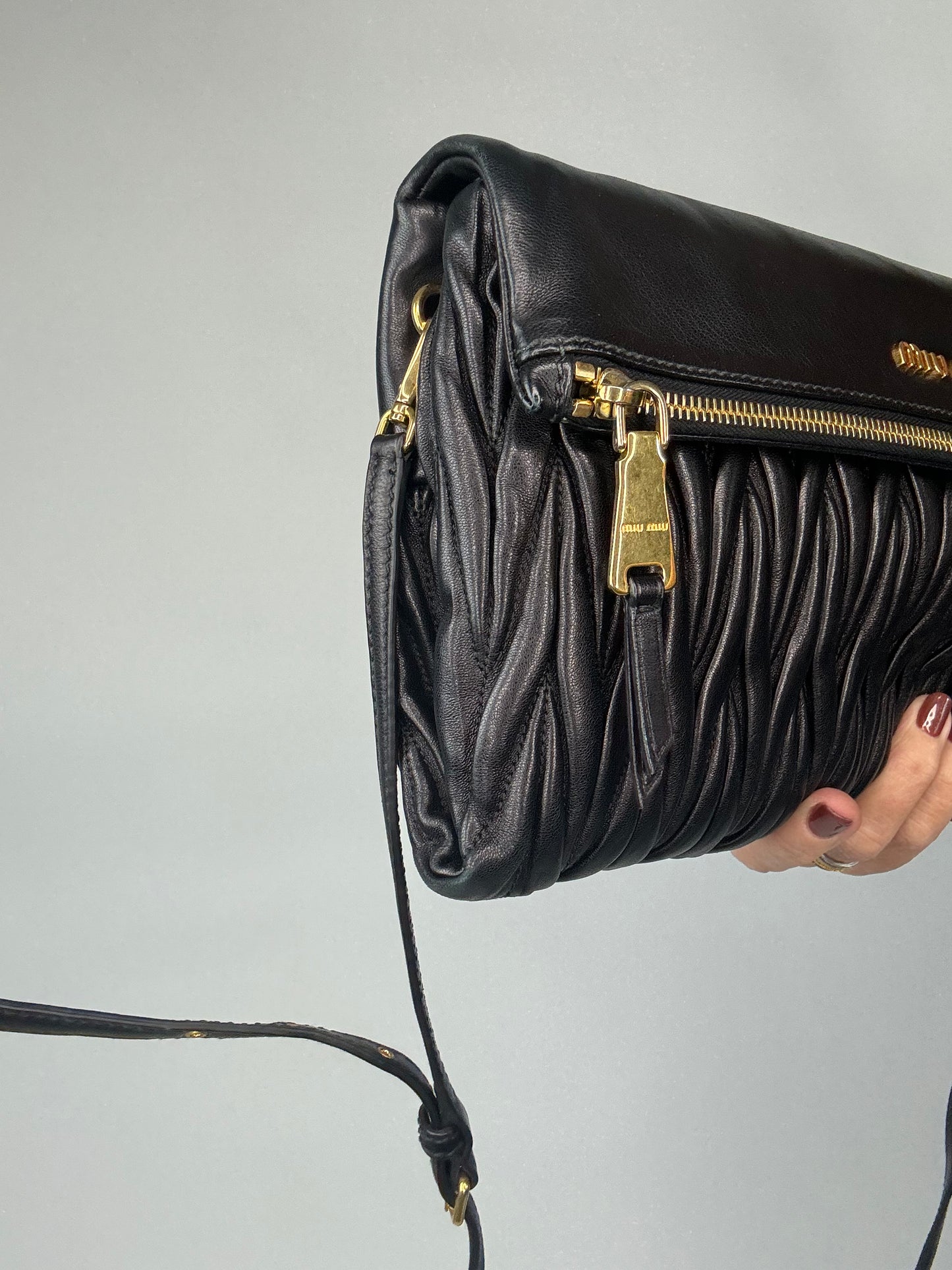 Miu Miu Matelasse Two Way Clutch Bag