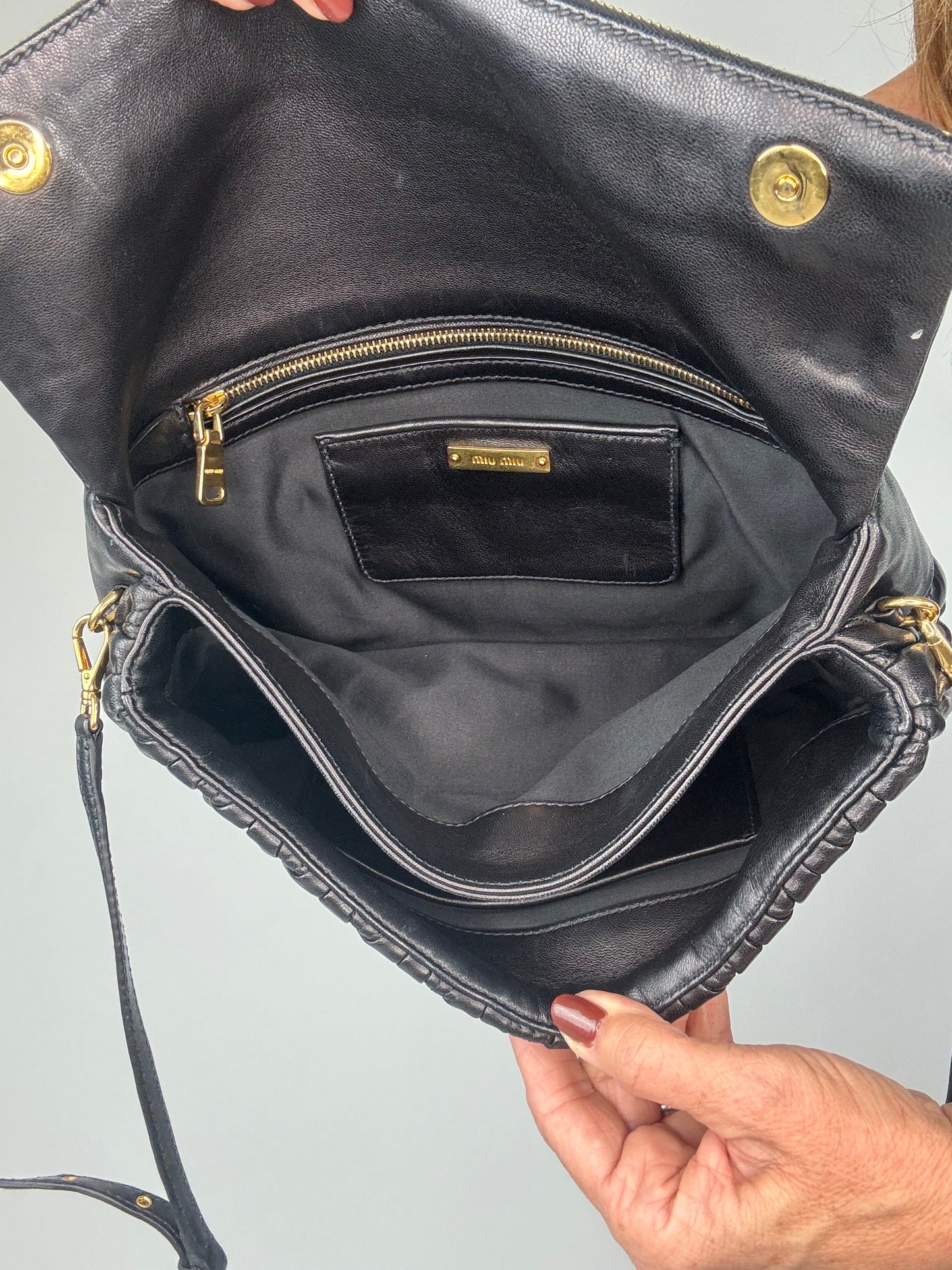 Miu Miu Matelasse Two Way Clutch Bag