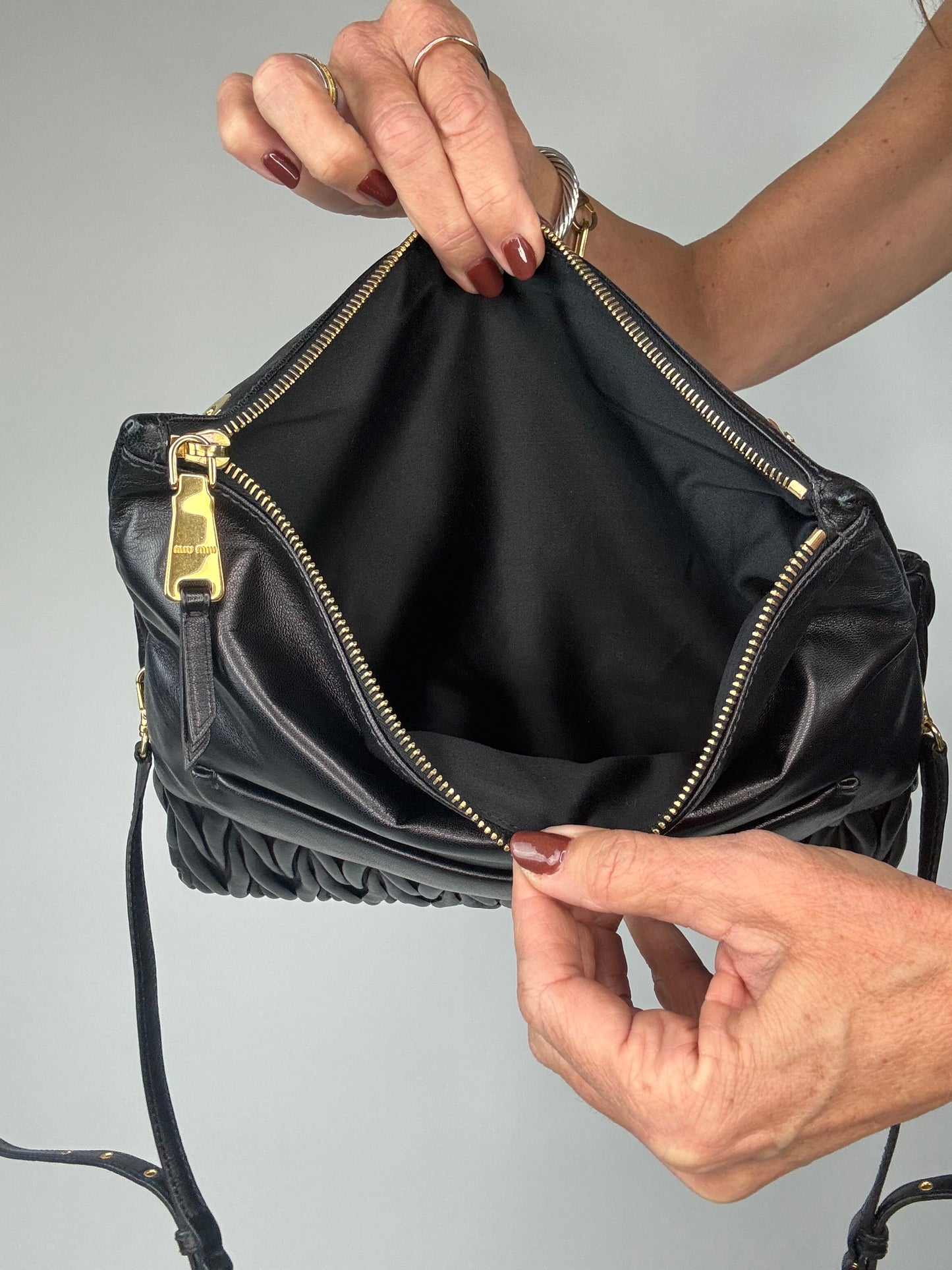 Miu Miu Matelasse Two Way Clutch Bag