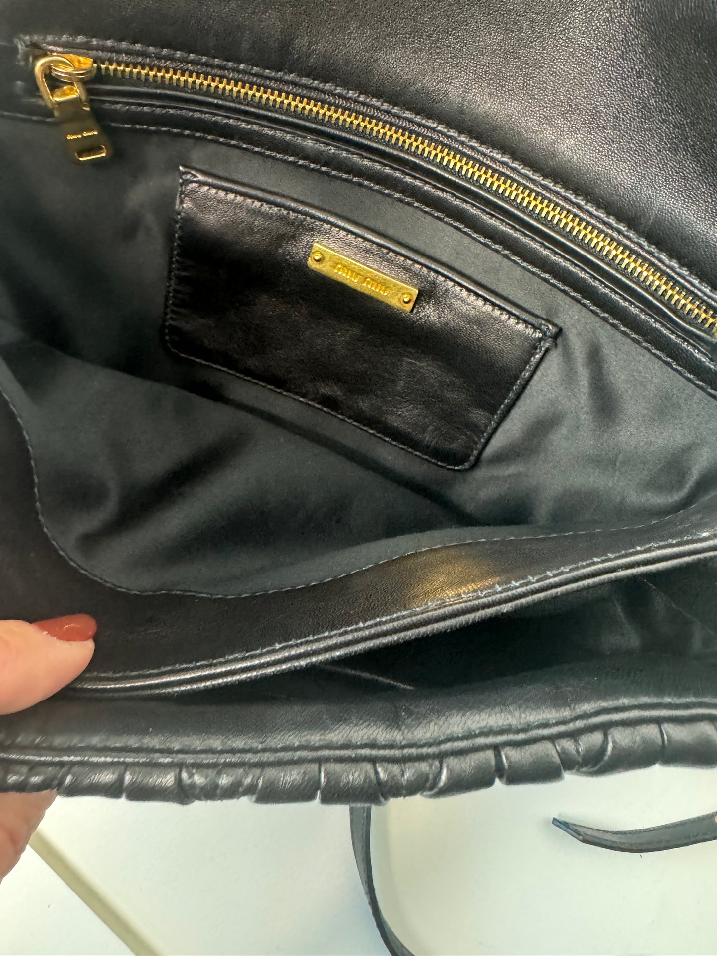 Miu Miu Matelasse Two Way Clutch Bag