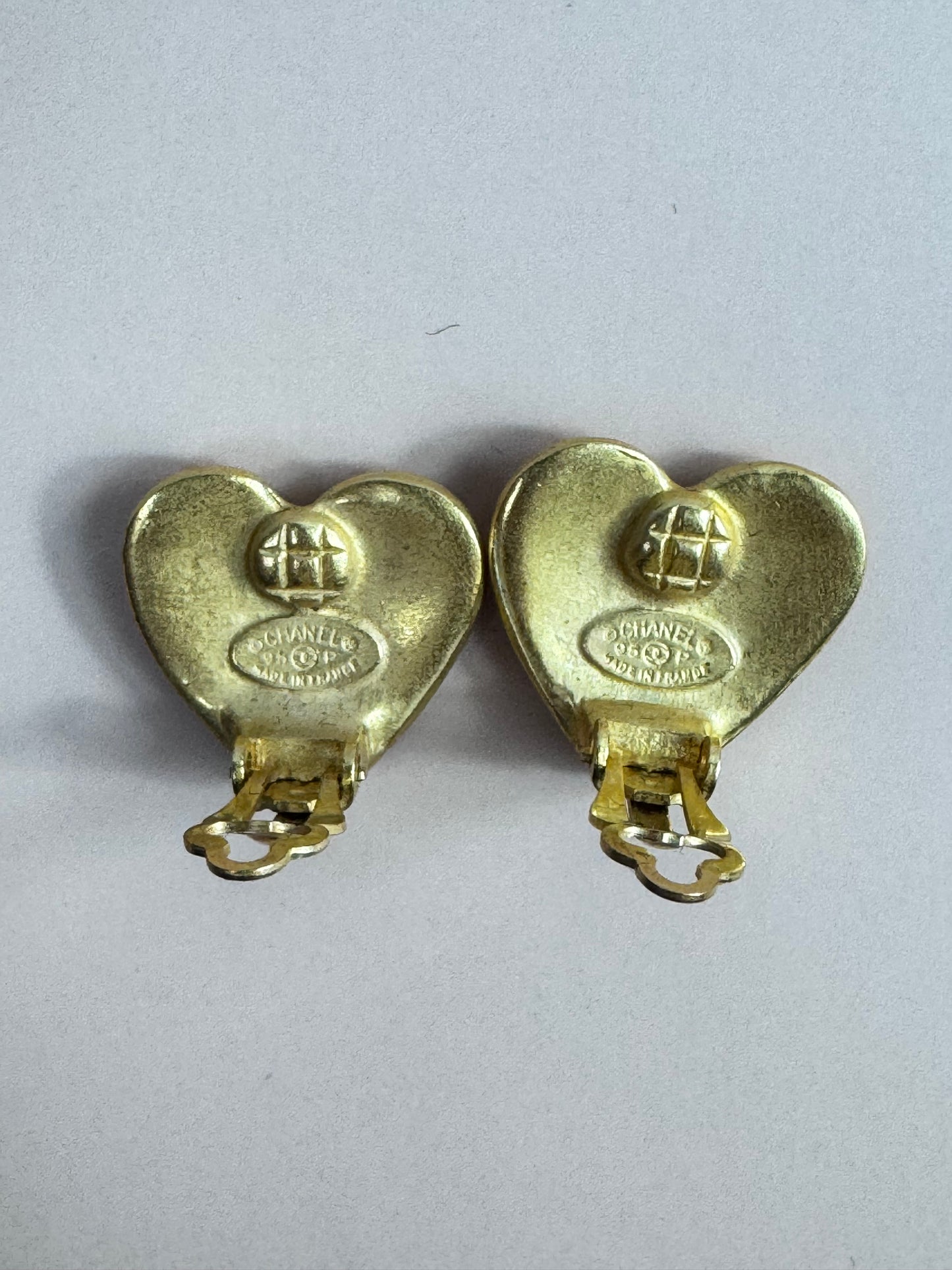 Chanel Heart Shaped Vintage Earrings