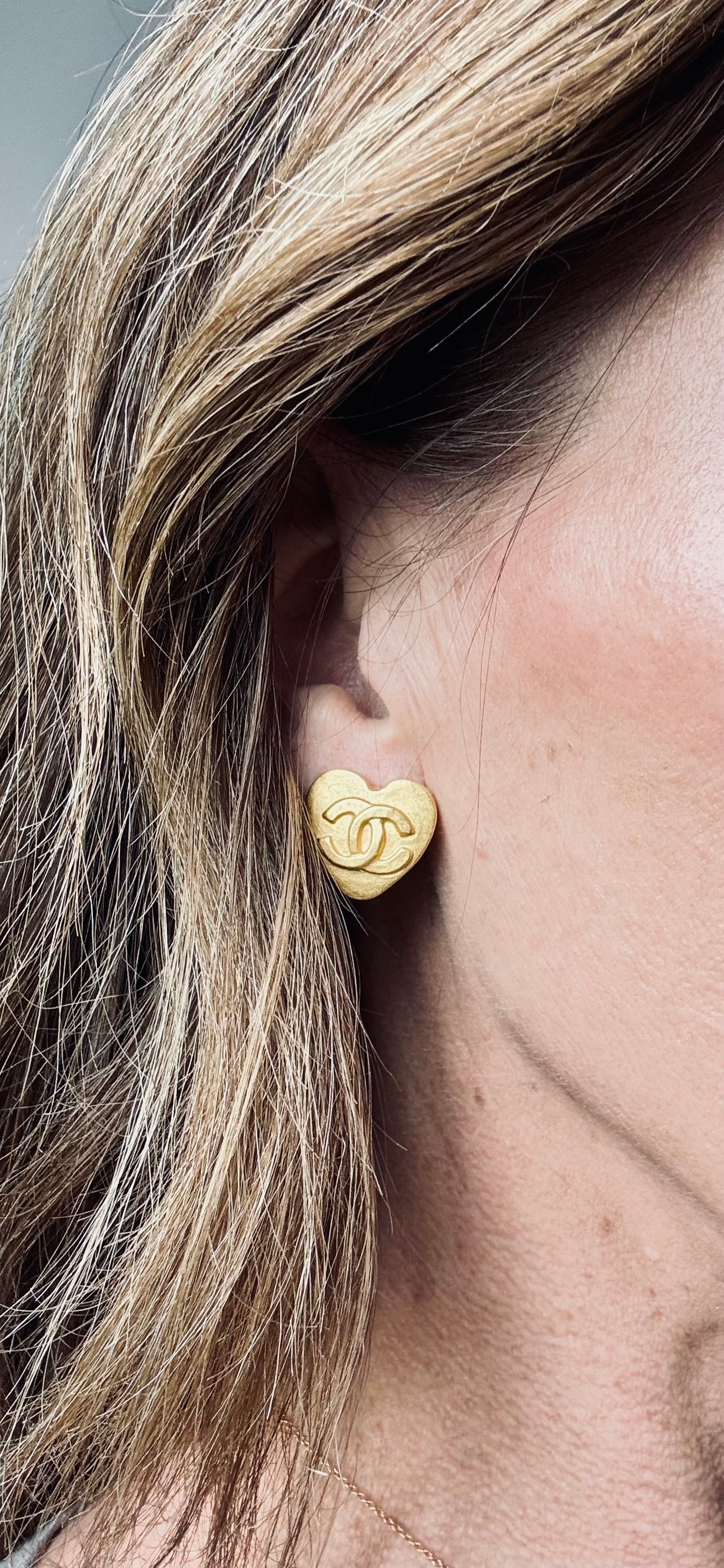 Chanel Heart Shaped Vintage Earrings