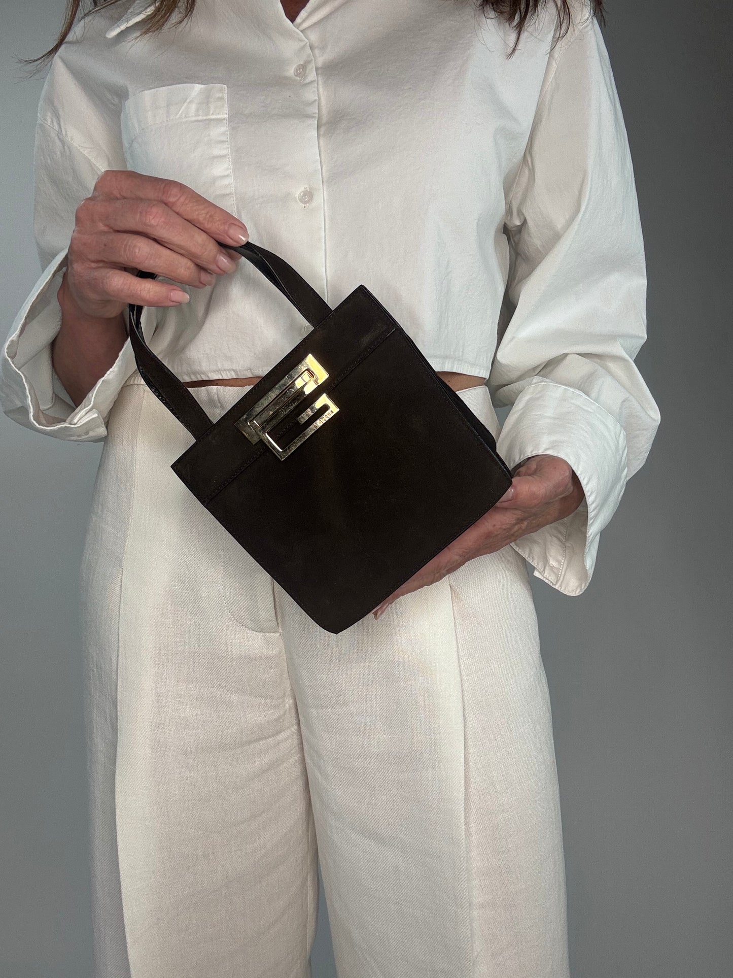 Gucci Vintage Suede Mini Tote Bag