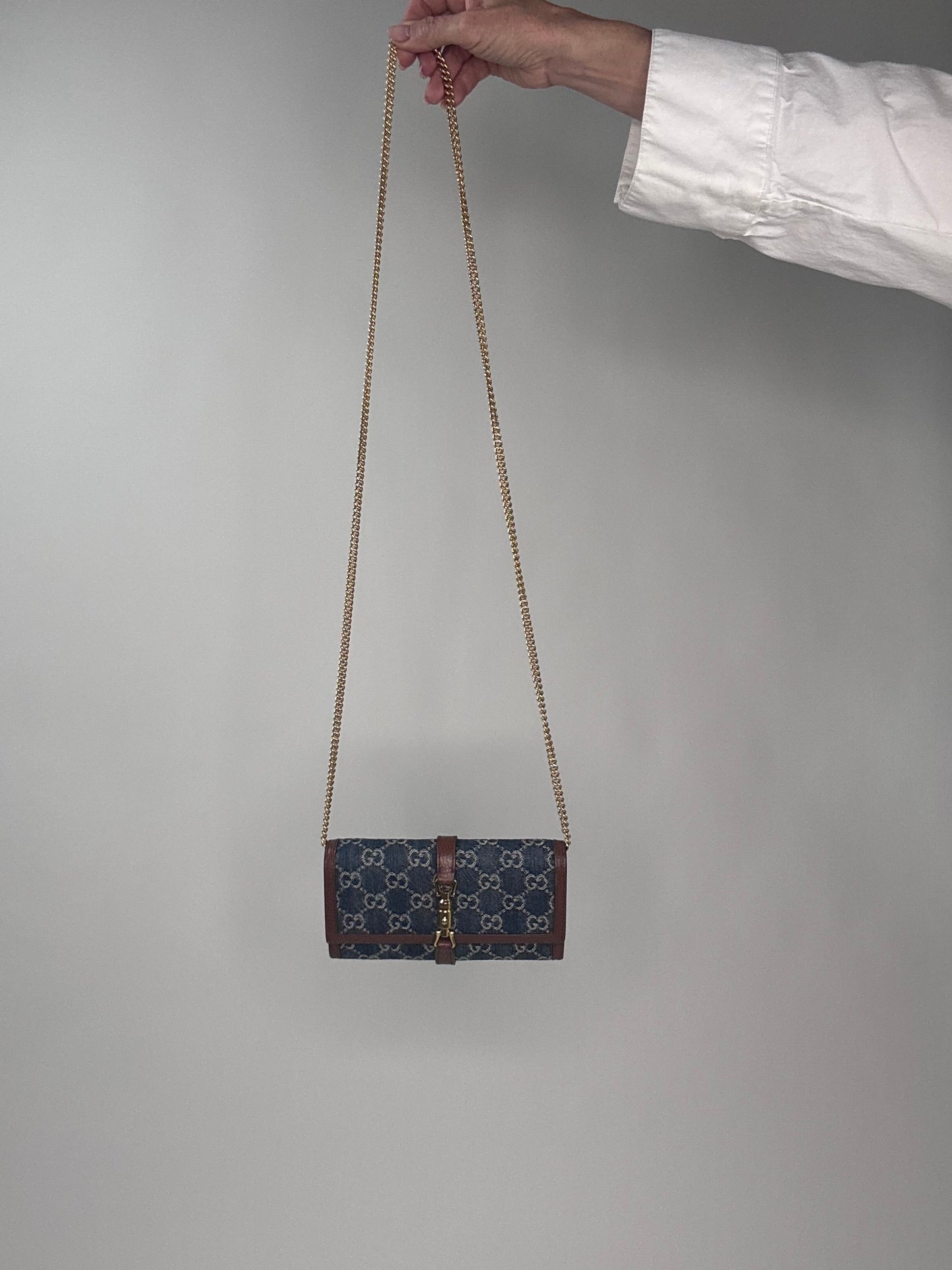 Gucci Jackie 1961 Denim Wallet On Chain