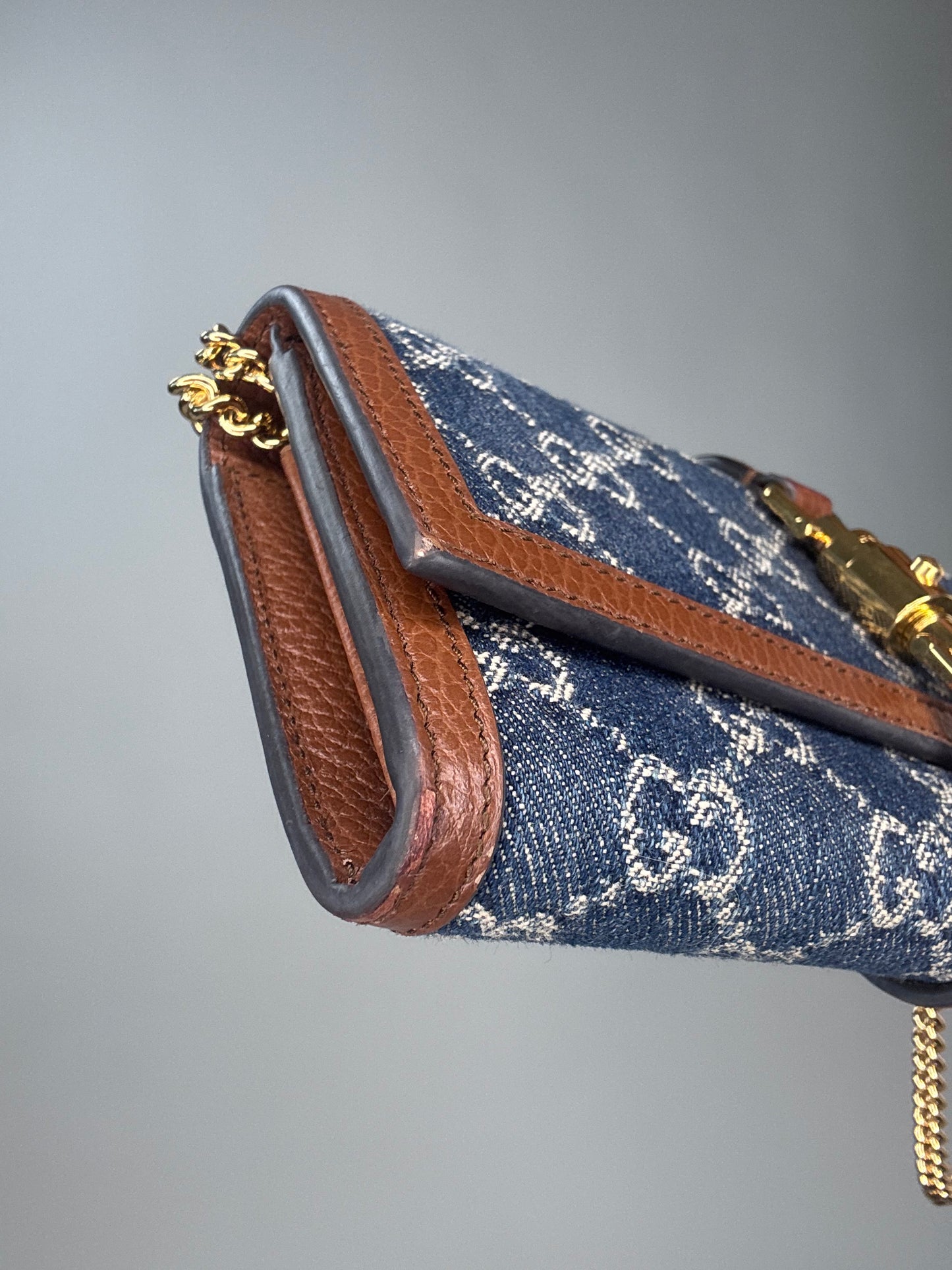 Gucci Jackie 1961 Denim Wallet On Chain