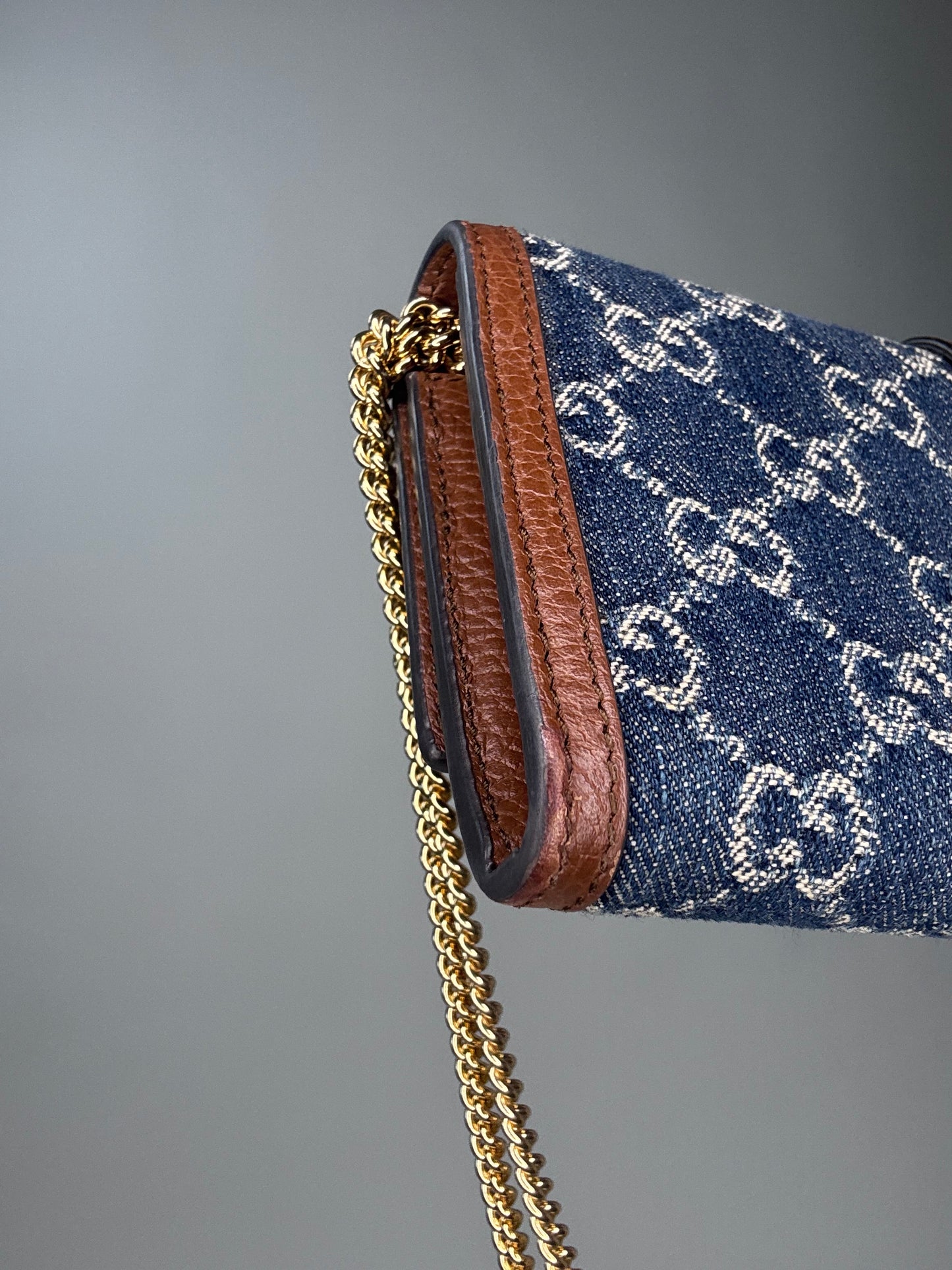Gucci Jackie 1961 Denim Wallet On Chain