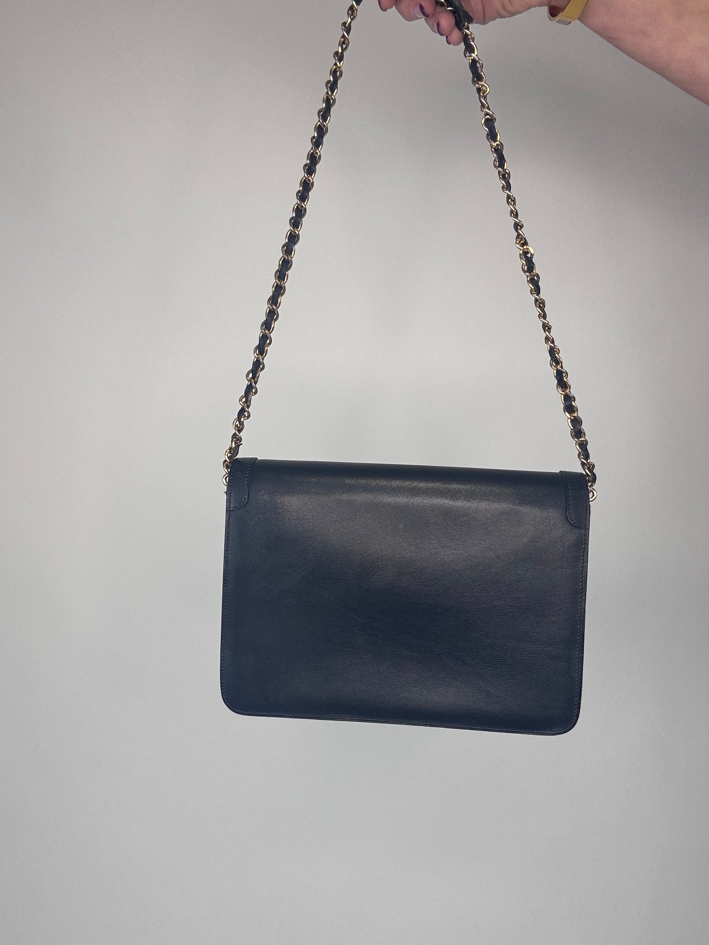 Chanel Vintage Single Flap Paris Limited Edition Navy Blue