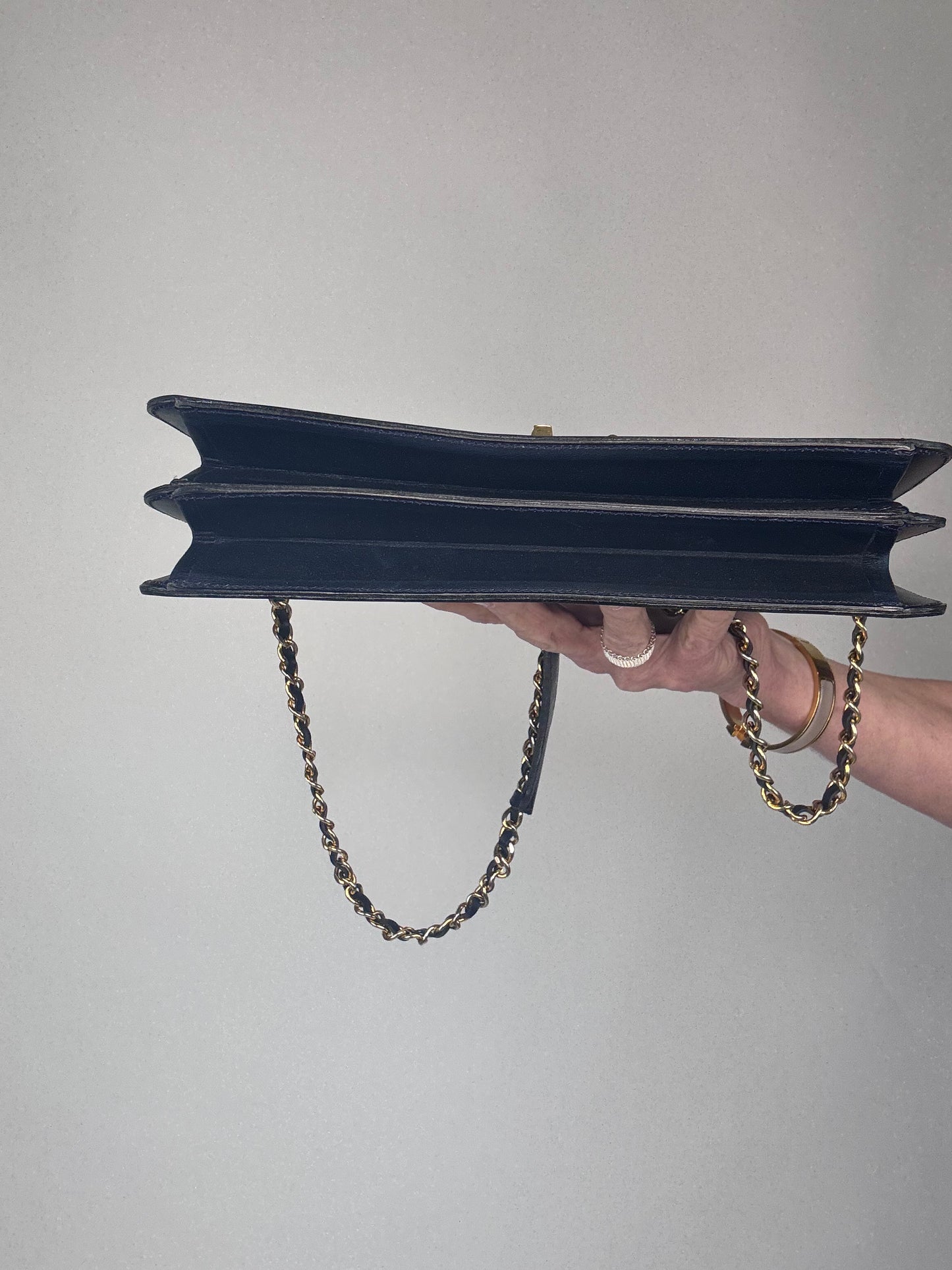 Chanel Vintage Single Flap Paris Limited Edition Navy Blue
