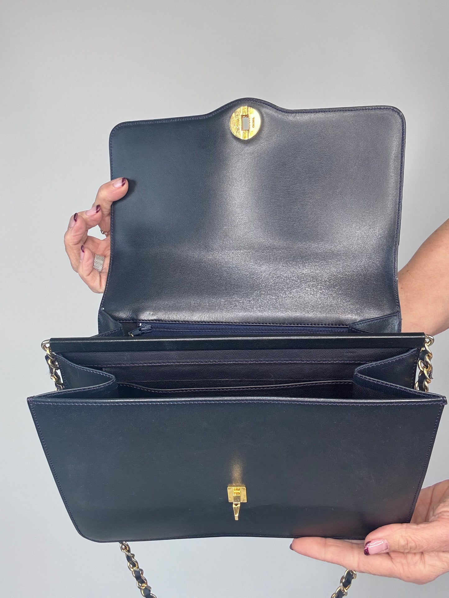 Chanel Vintage Single Flap Paris Limited Edition Navy Blue