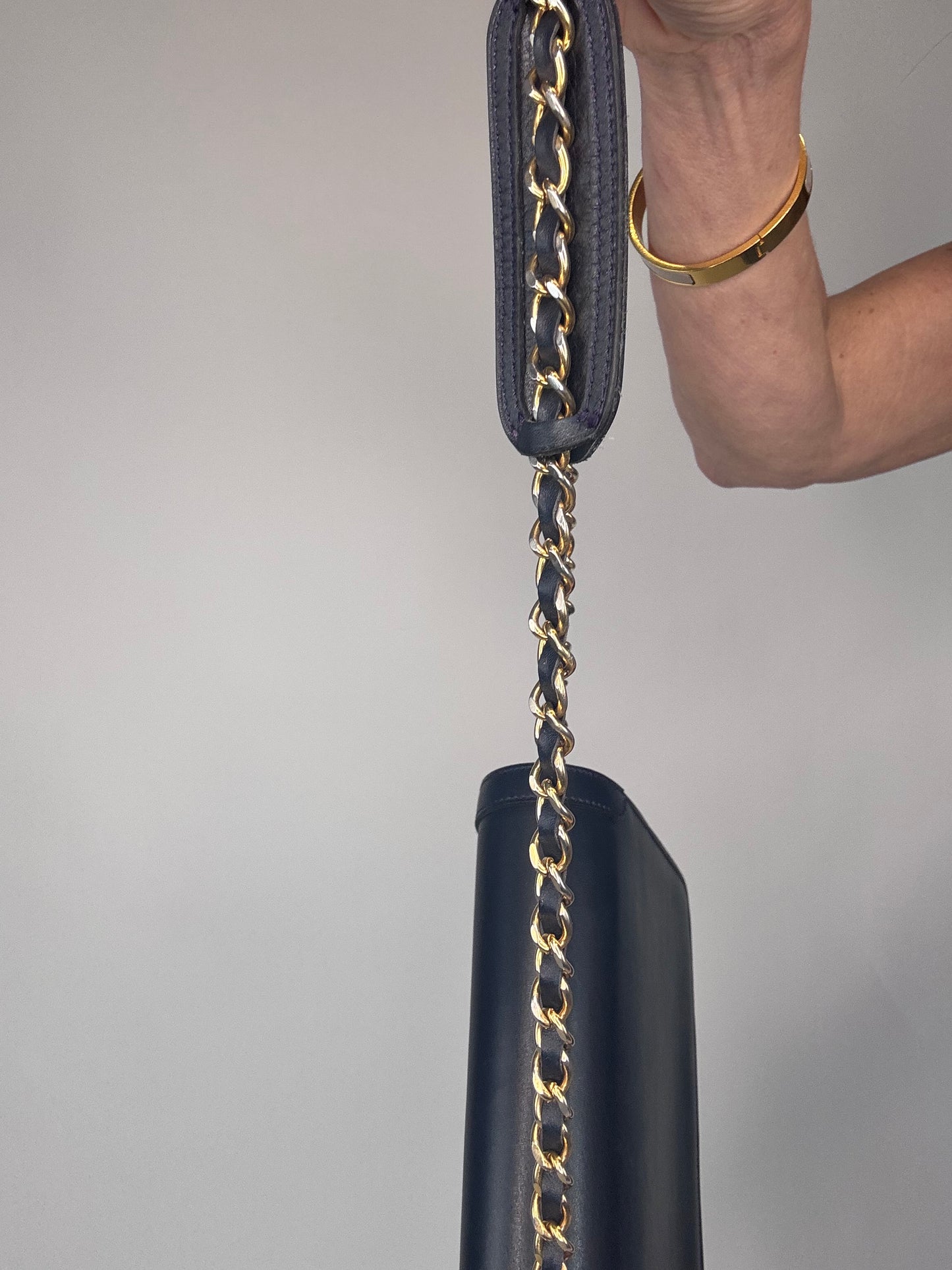 Chanel Vintage Single Flap Paris Limited Edition Navy Blue