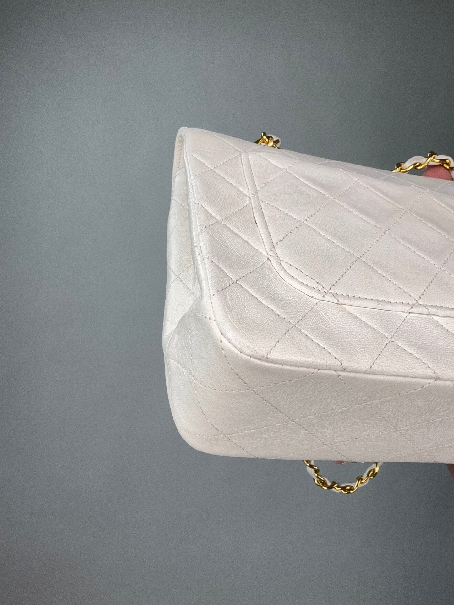 Chanel CC Matelasse Single Flap White