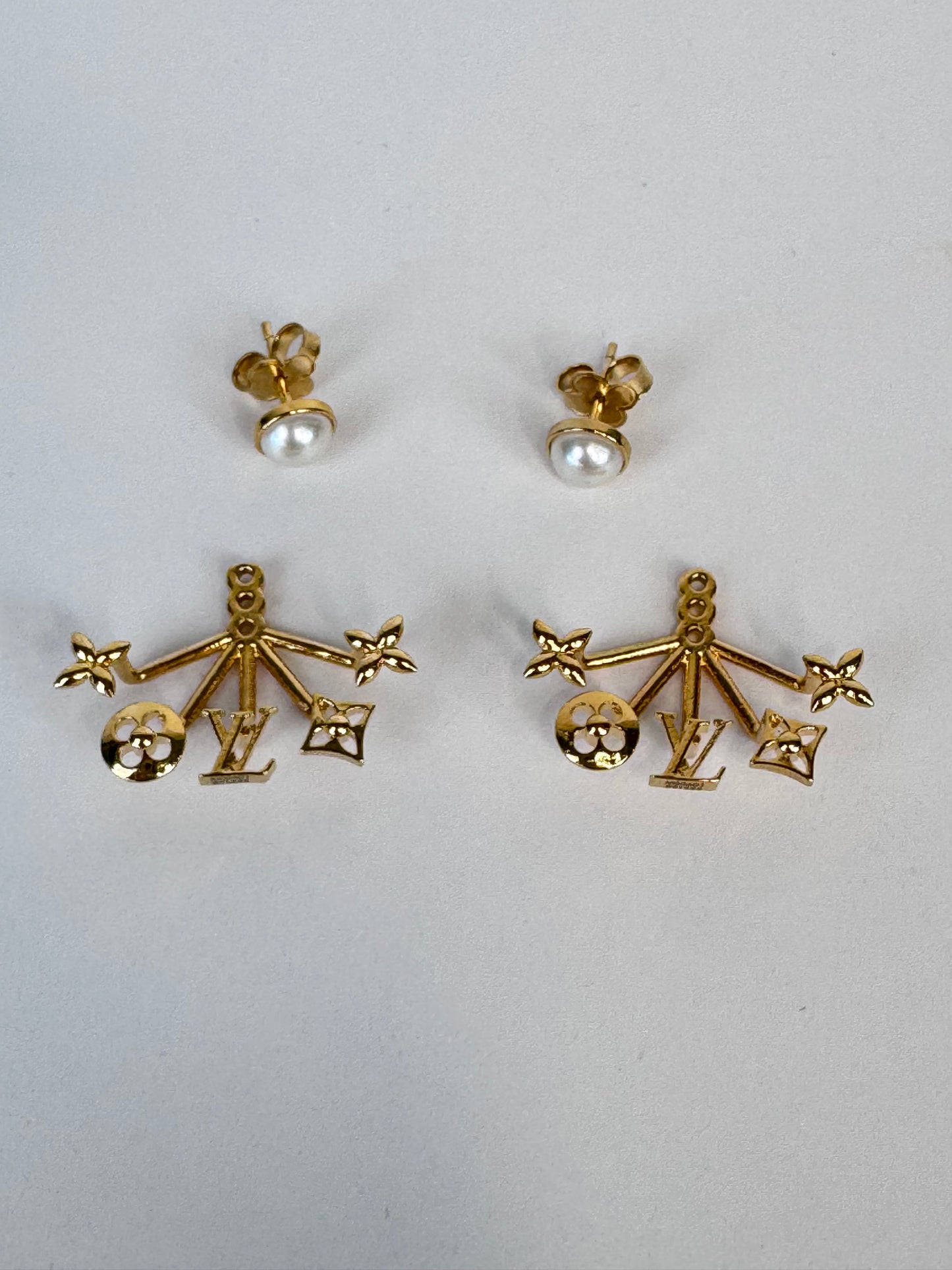 Louis Vuitton Two Way Monogram Fan Earrings