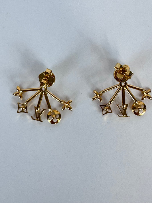 Louis Vuitton Two Way Monogram Fan Earrings