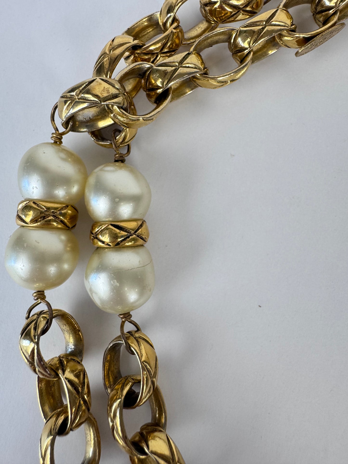 Chanel Rare Bijoux Pearl Chain Necklace