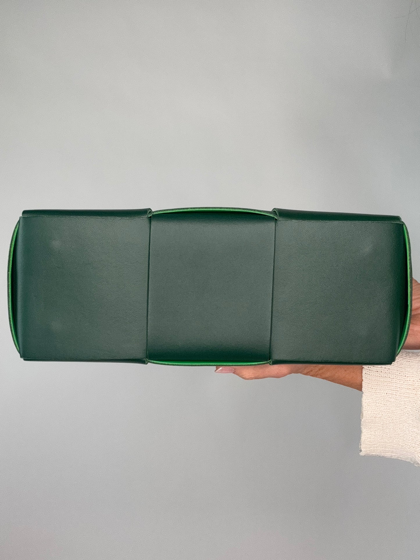 Bottega Veneta Small Green Arco Bag With Pouch