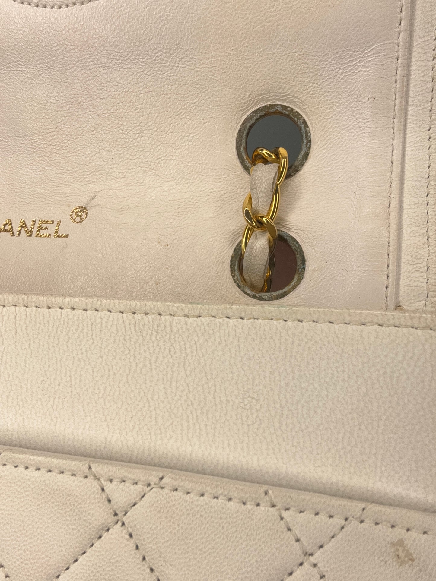 Chanel CC Matelasse Single Flap White