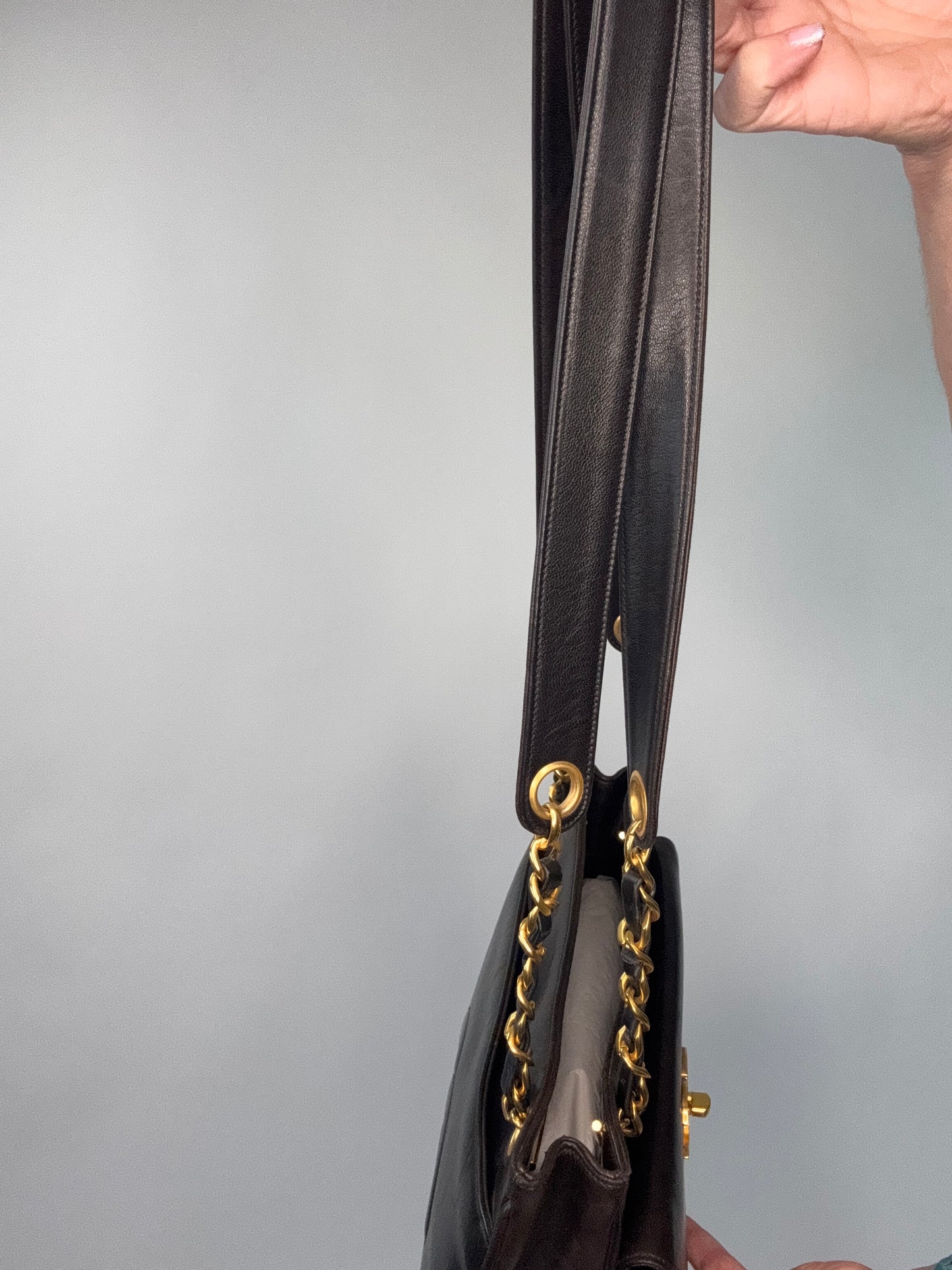 Chanel Vintage Double Sided Tote Deep Brown Lambskin