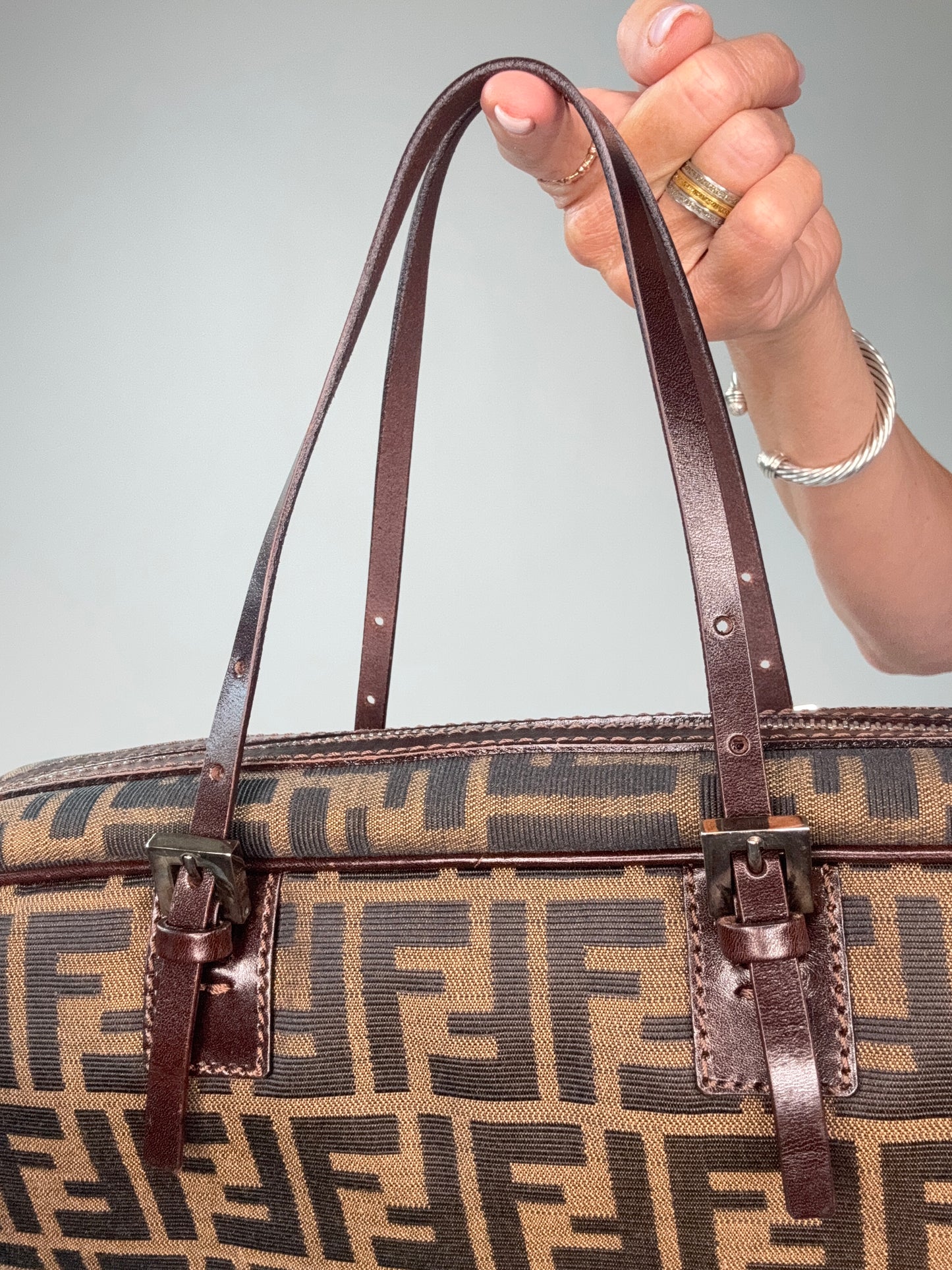 Fendi Zucca Vintage Rare East West Bag