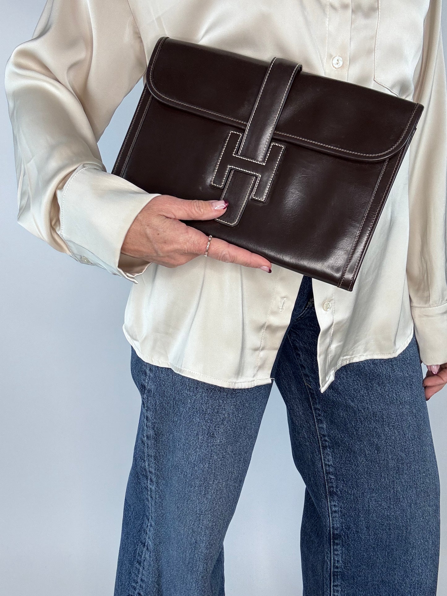Hermes Jige PM Chocolate Brown