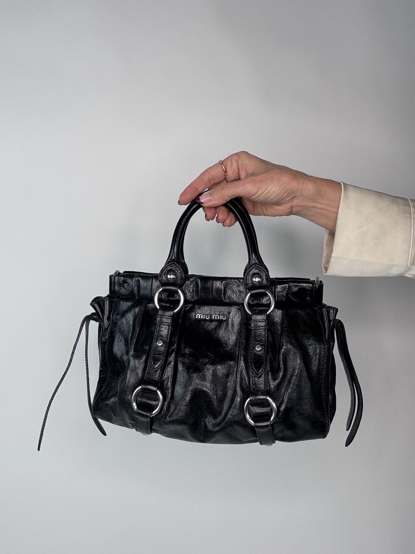 Miu Miu Vintage Vitello Lux Two Way Bag Small