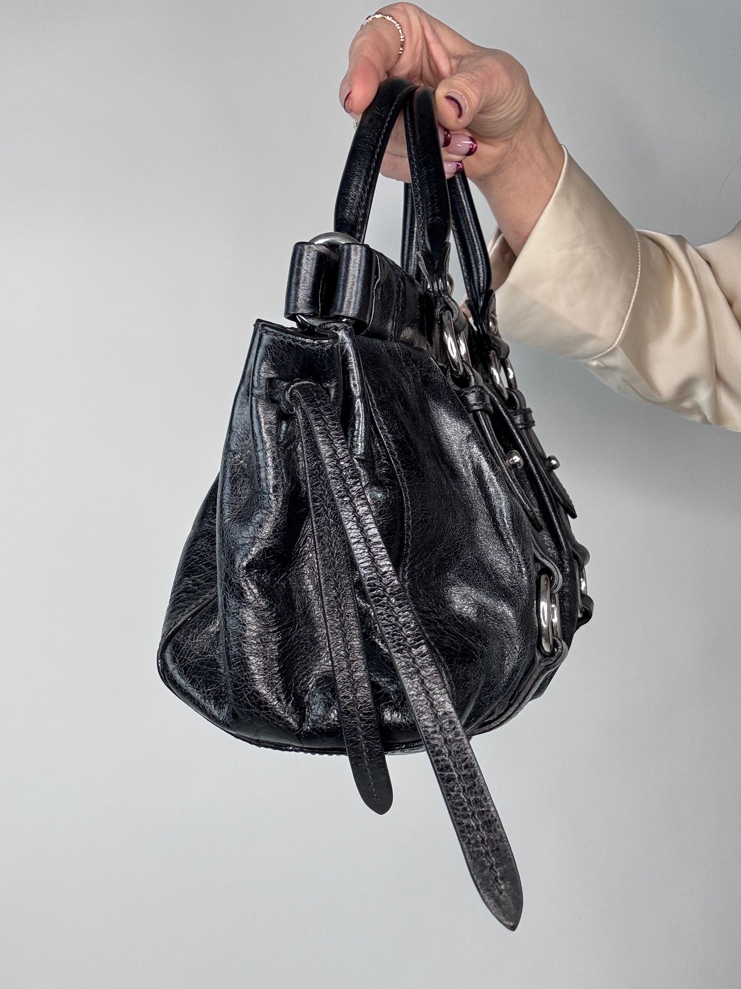 Miu Miu Vintage Vitello Lux Two Way Bag Small