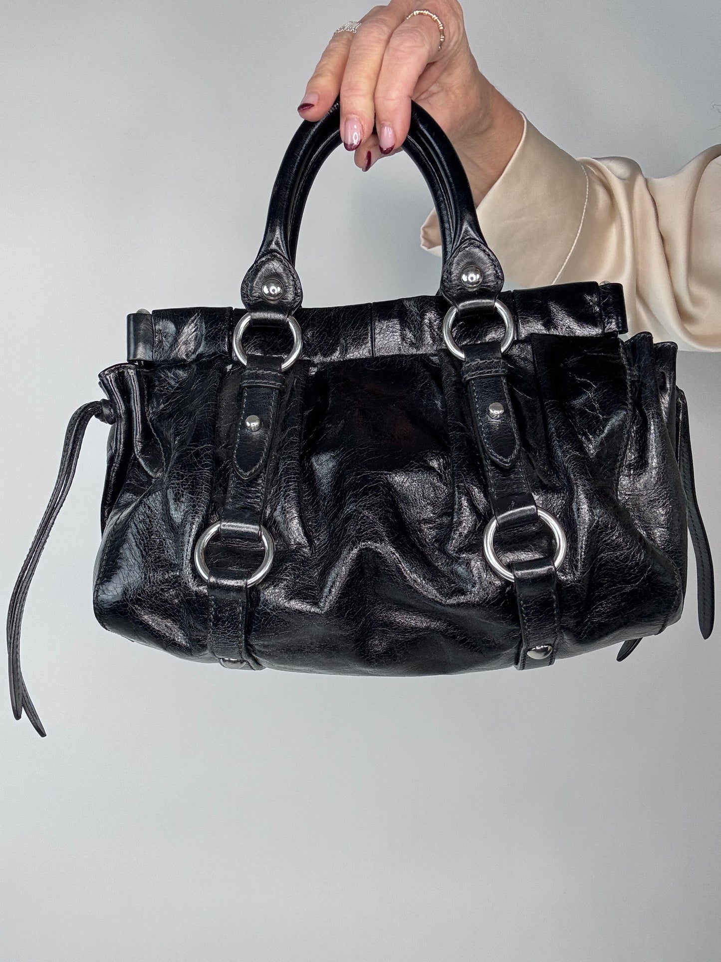 Miu Miu Vintage Vitello Lux Two Way Bag Small