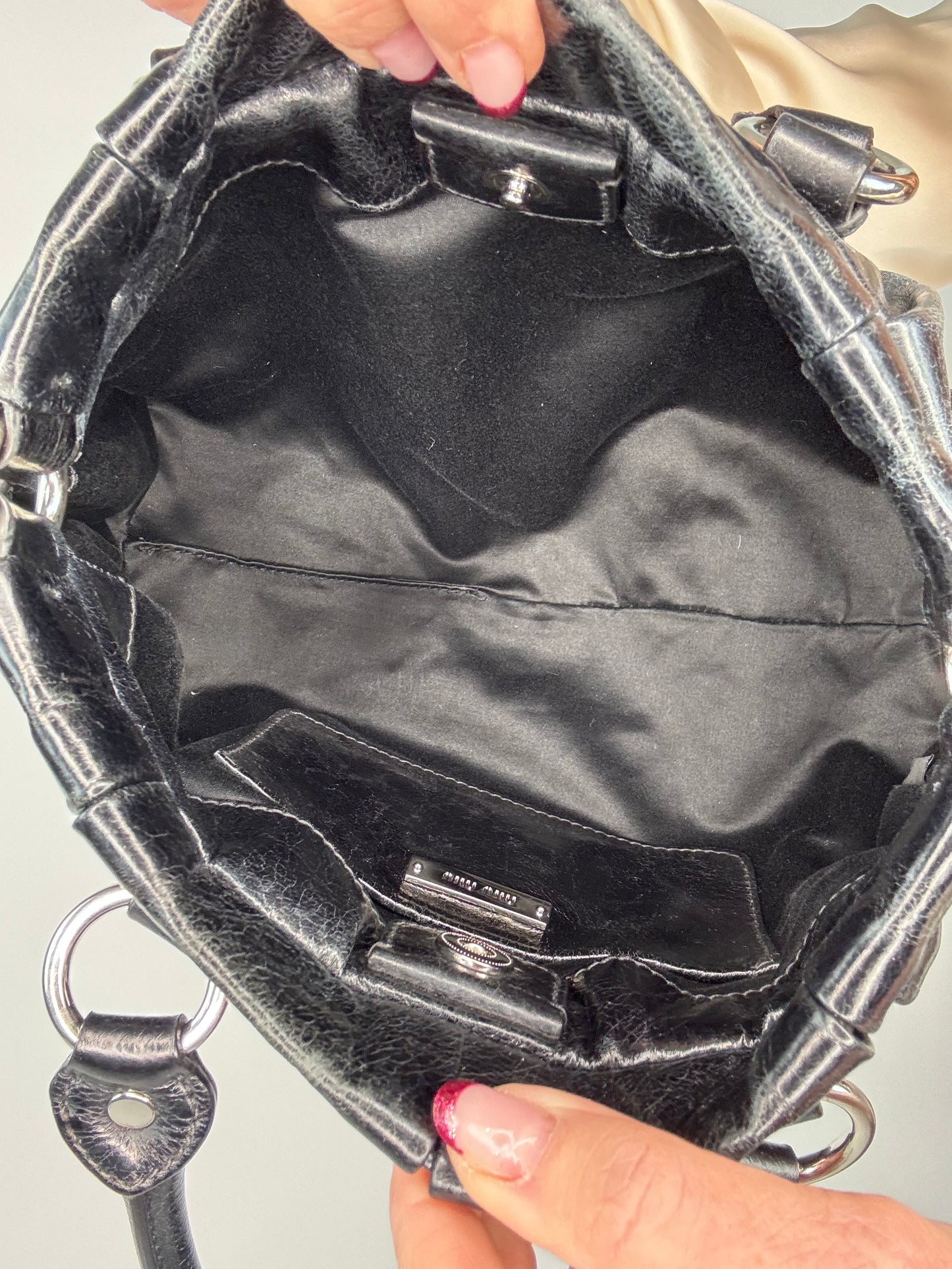 Miu Miu Vintage Vitello Lux Two Way Bag Small