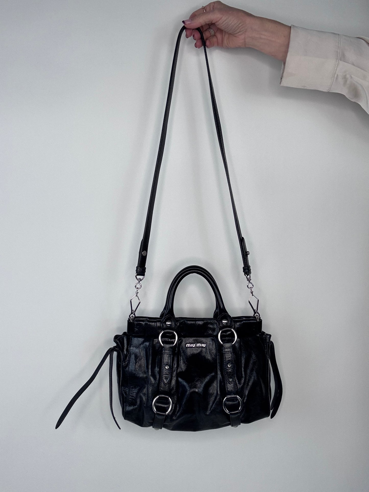 Miu Miu Vintage Vitello Lux Two Way Bag Small