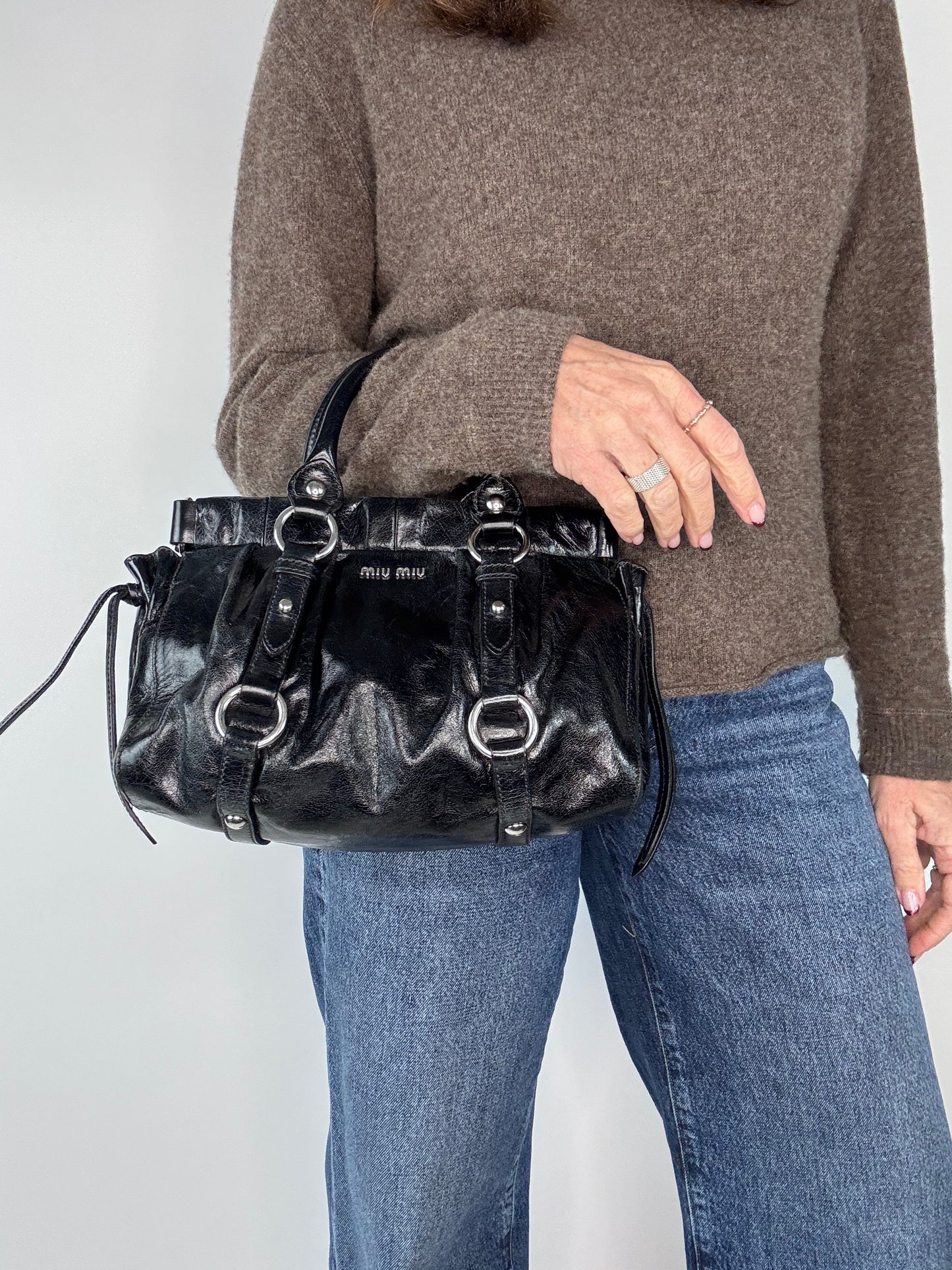 Miu Miu Vintage Vitello Lux Two Way Bag Small