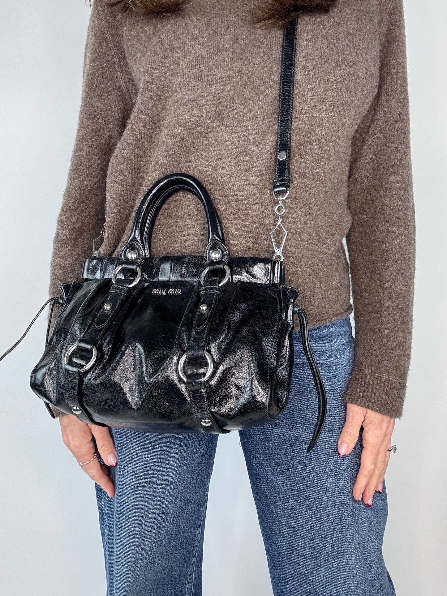 Miu Miu Vintage Vitello Lux Two Way Bag Small