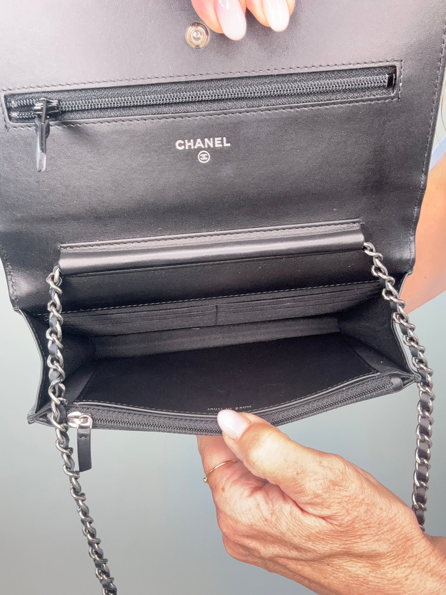 Chanel Lucky Charm 2.55 Wallet On Chain Black