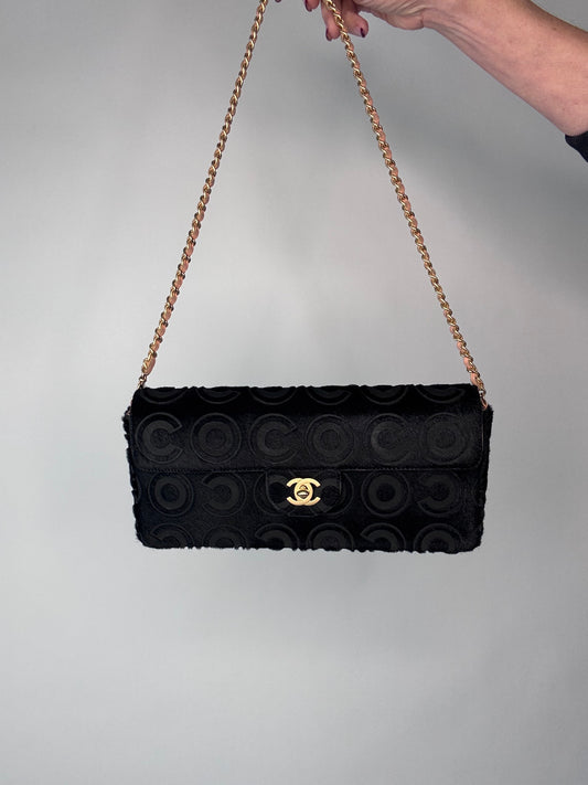 Chanel COCO Pony Hair East to West Shoulder Bag