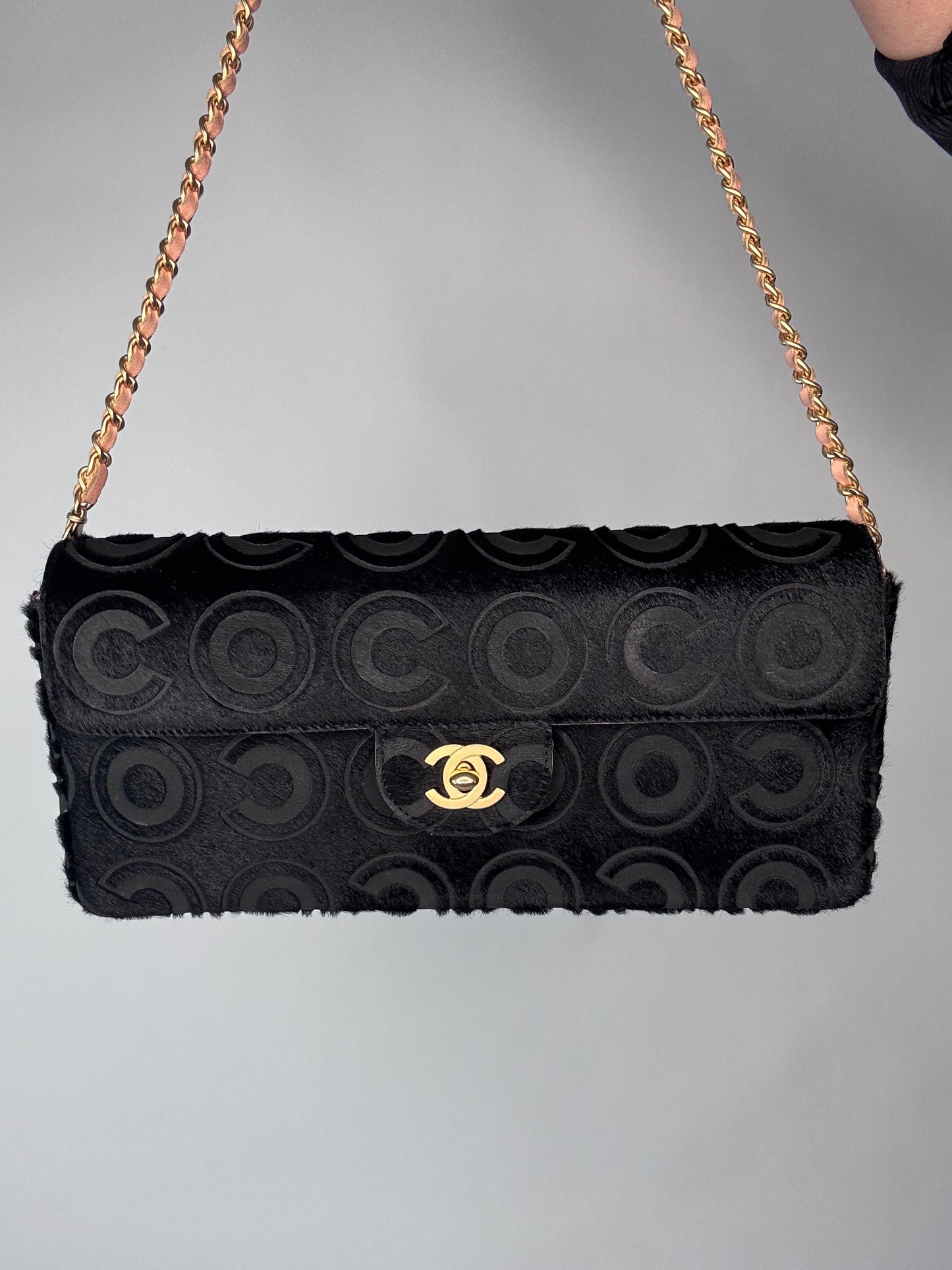 Chanel COCO Pony Hair East to West Shoulder Bag