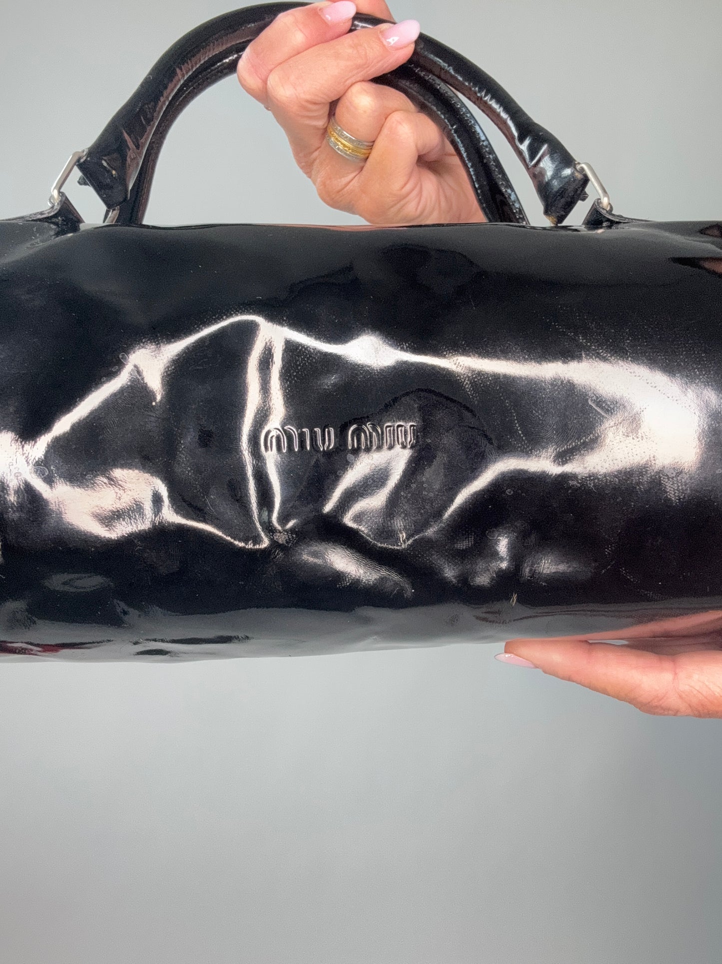 Miu Miu East To West Vintage Patent Leather