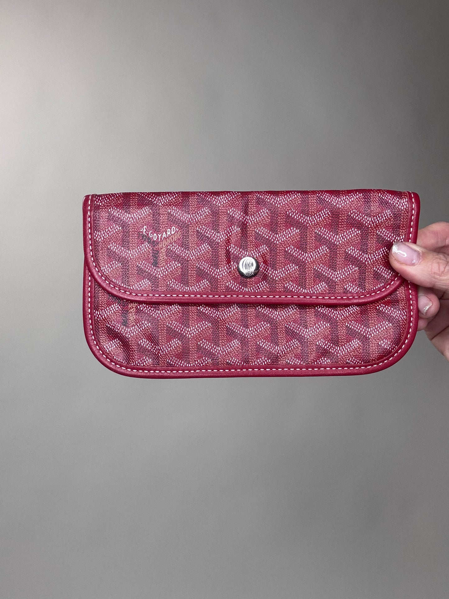 Goyard Red Chevron Canvas St Louis Pouch