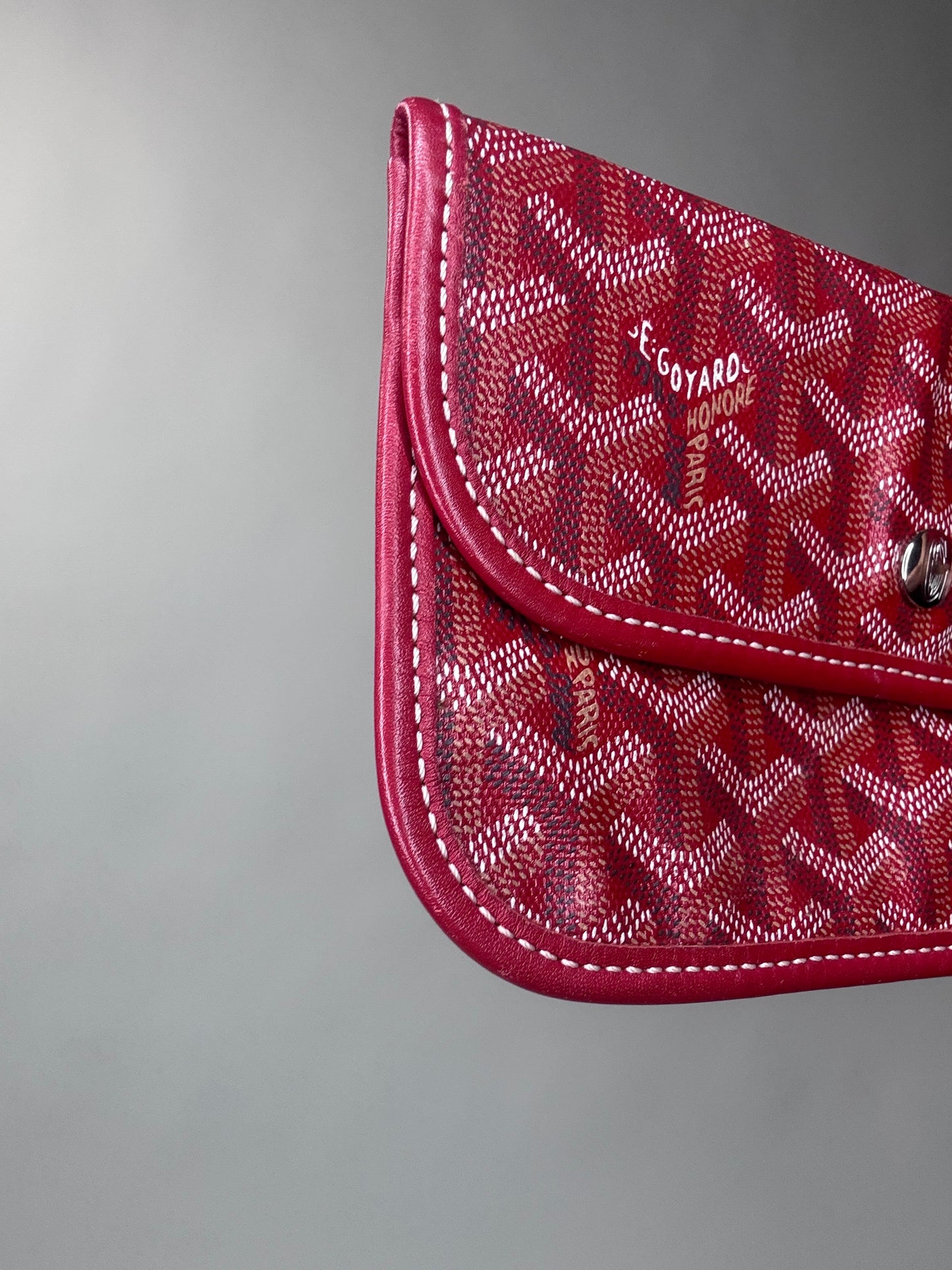 Goyard Red Chevron Canvas St Louis Pouch
