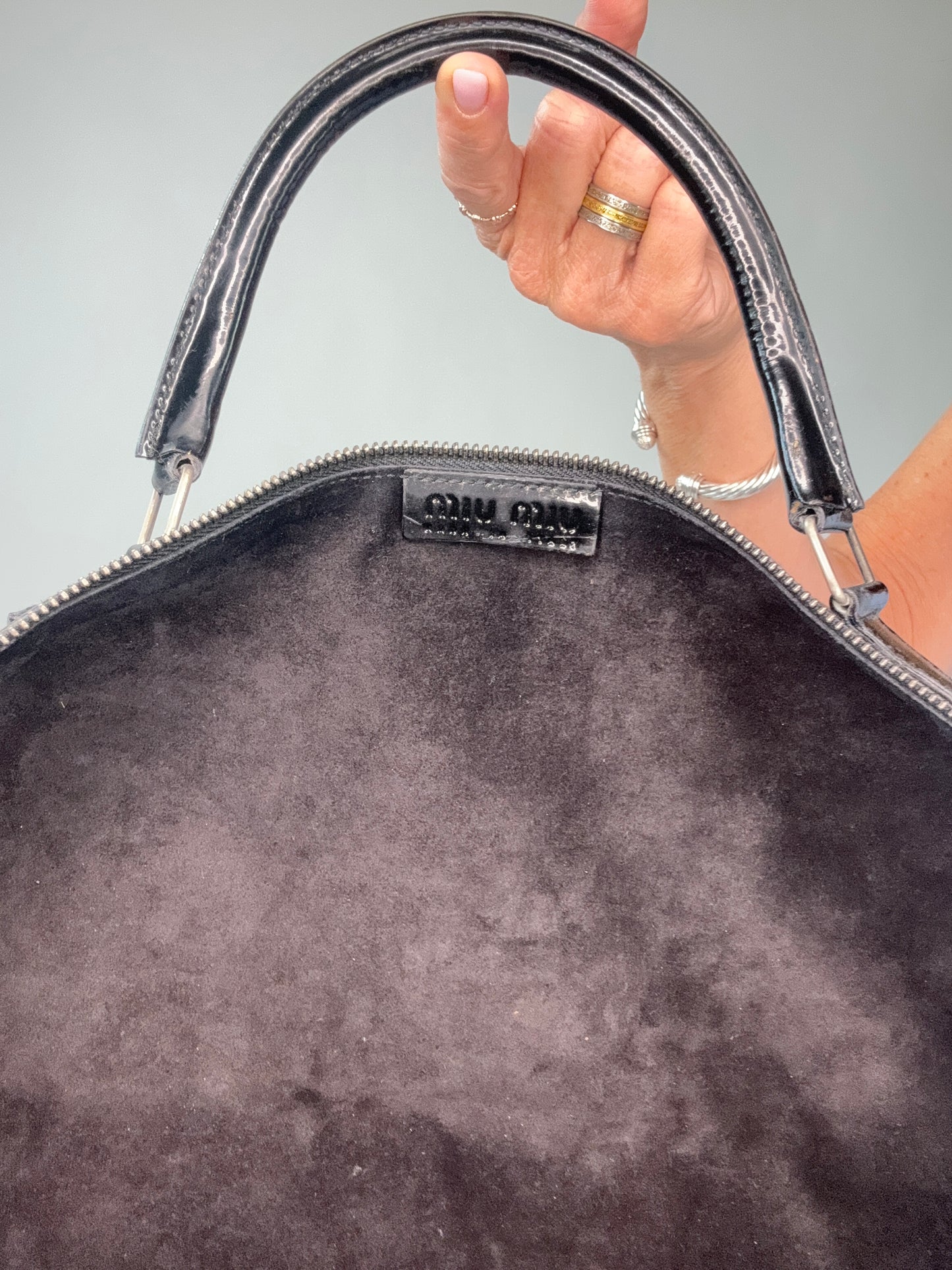 Miu Miu East To West Vintage Patent Leather