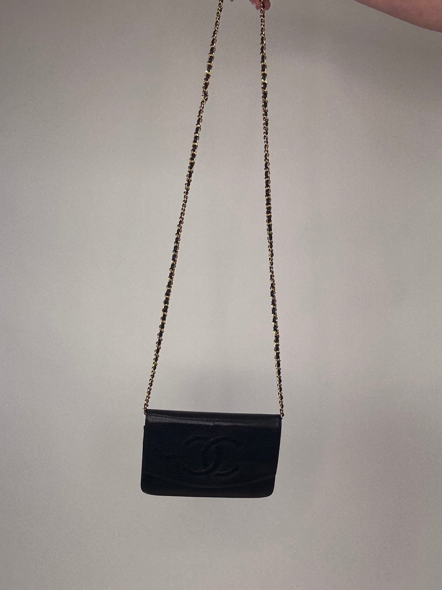 Chanel Caviar COCO Mark Wallet On Chain