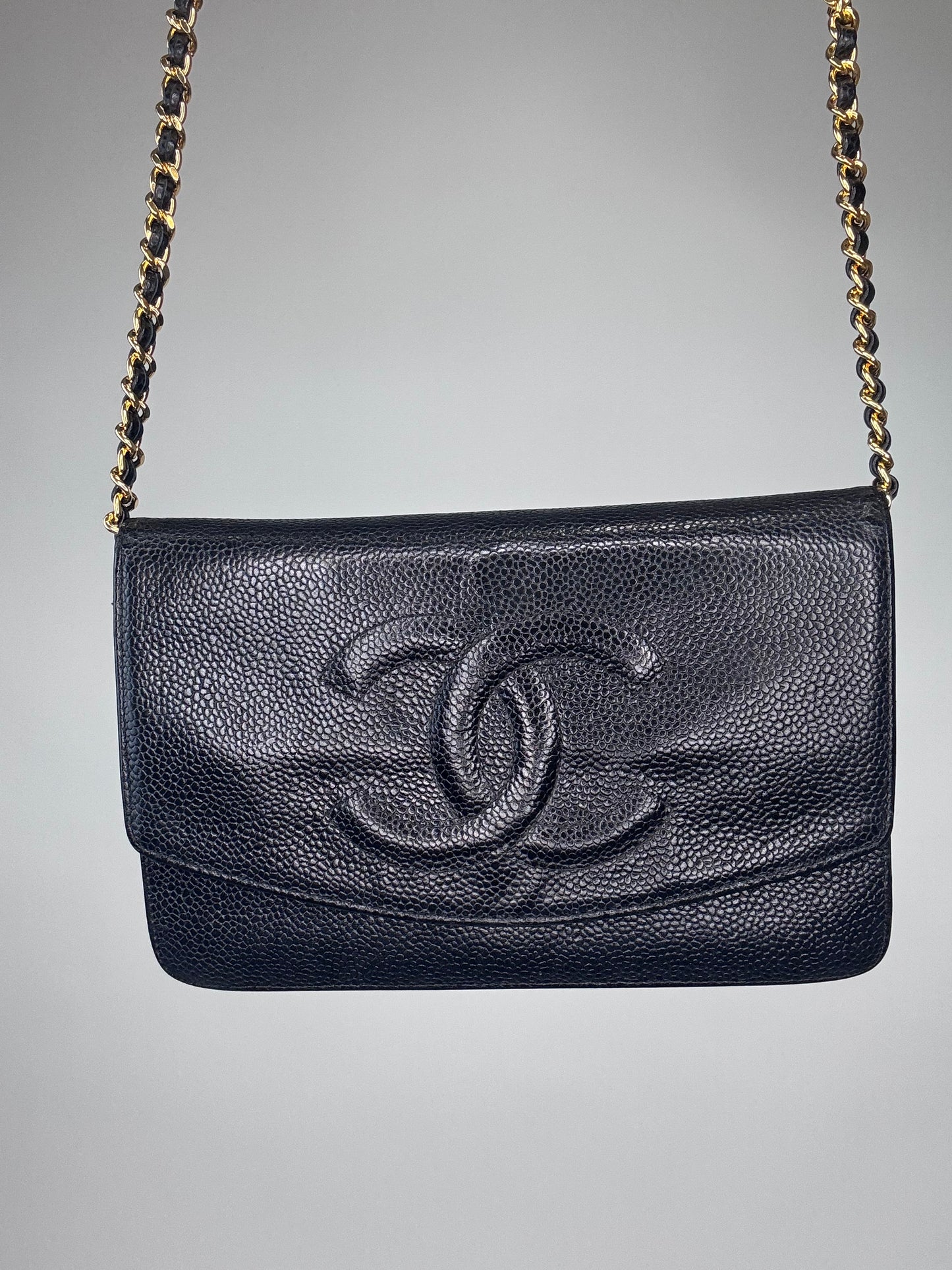 Chanel Caviar COCO Mark Wallet On Chain