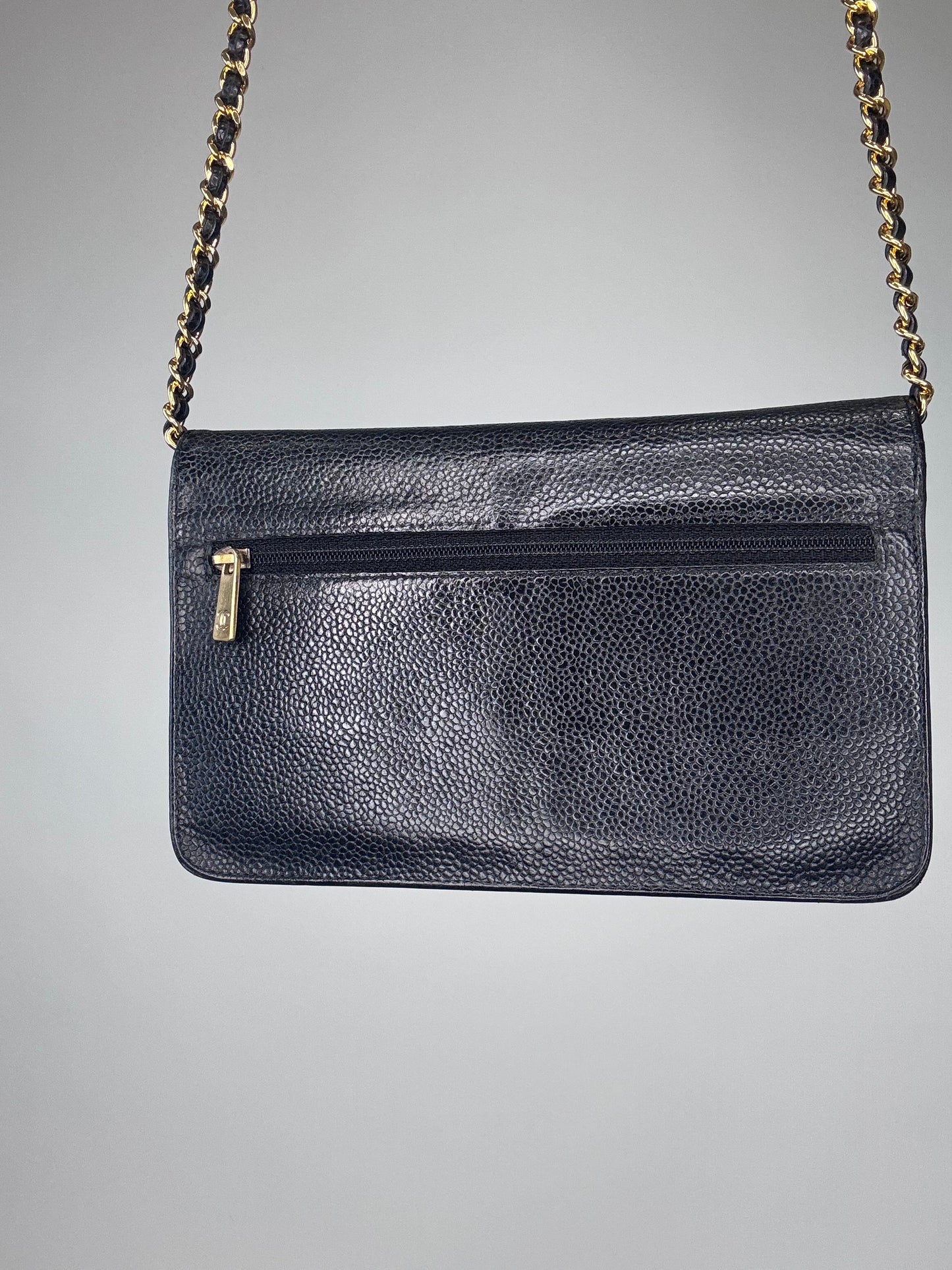 Chanel Caviar COCO Mark Wallet On Chain