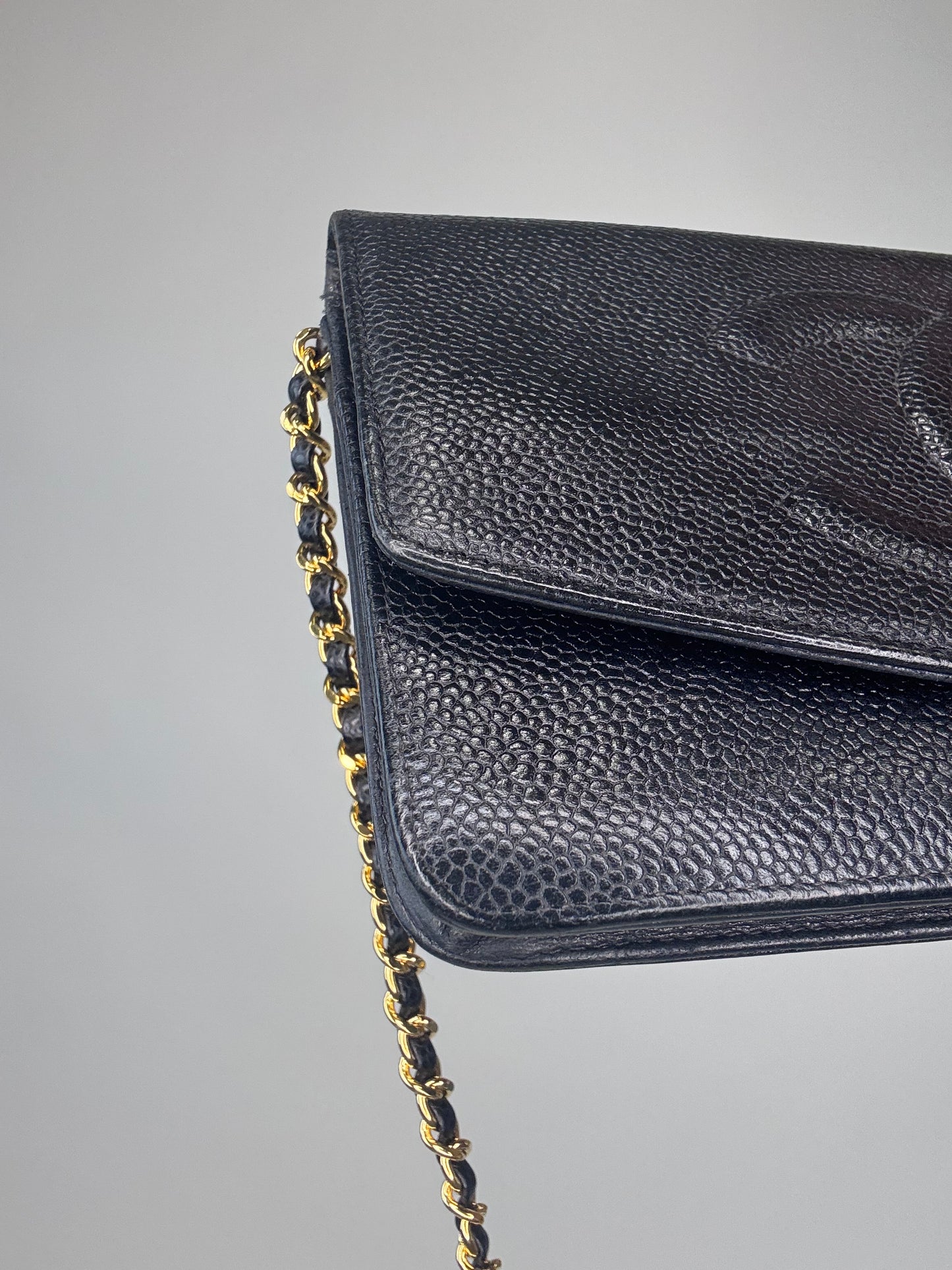Chanel Caviar COCO Mark Wallet On Chain