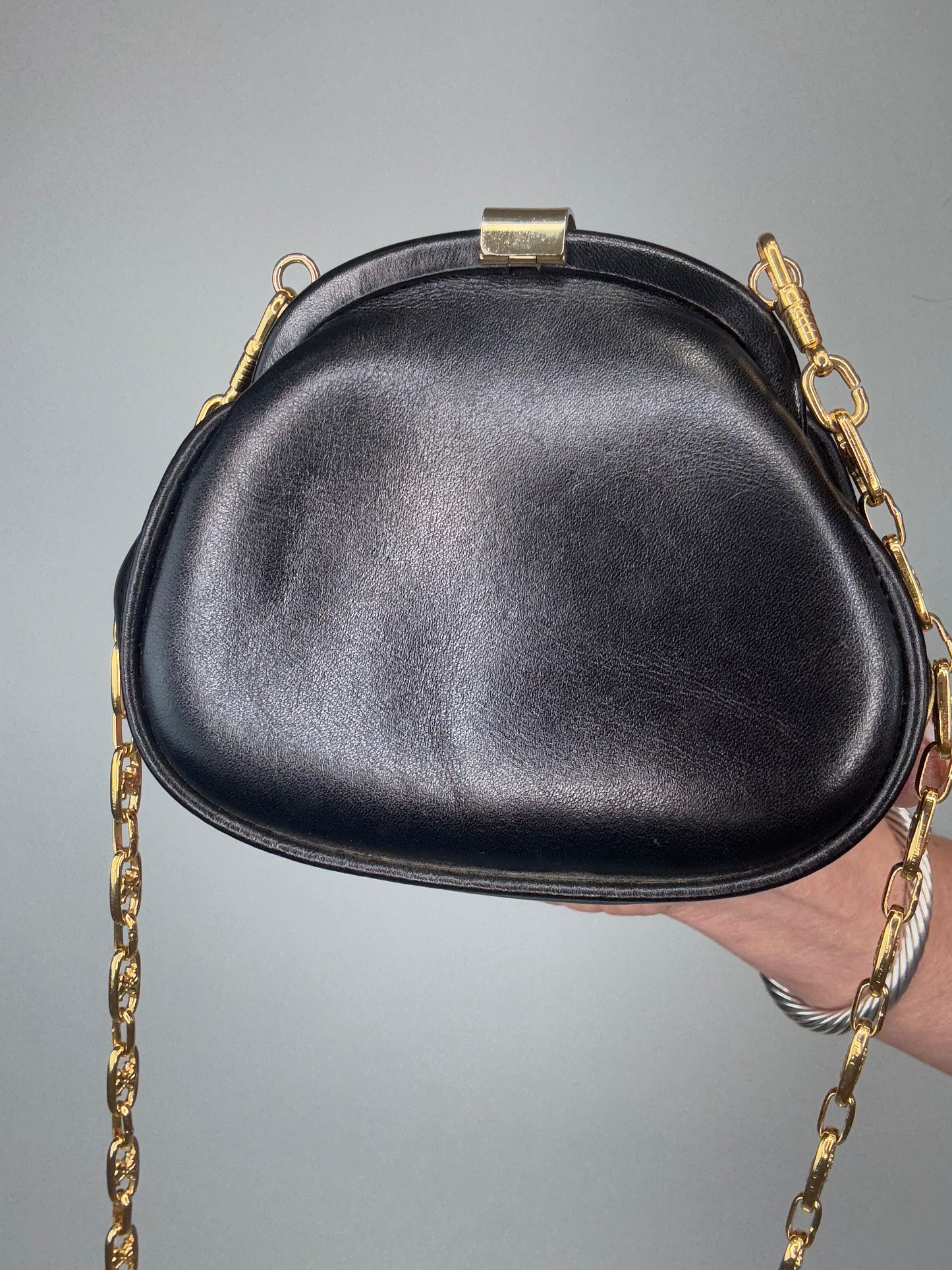 Celine Extremely Rare Triomphe Chain Kiss Lock Mini Bag