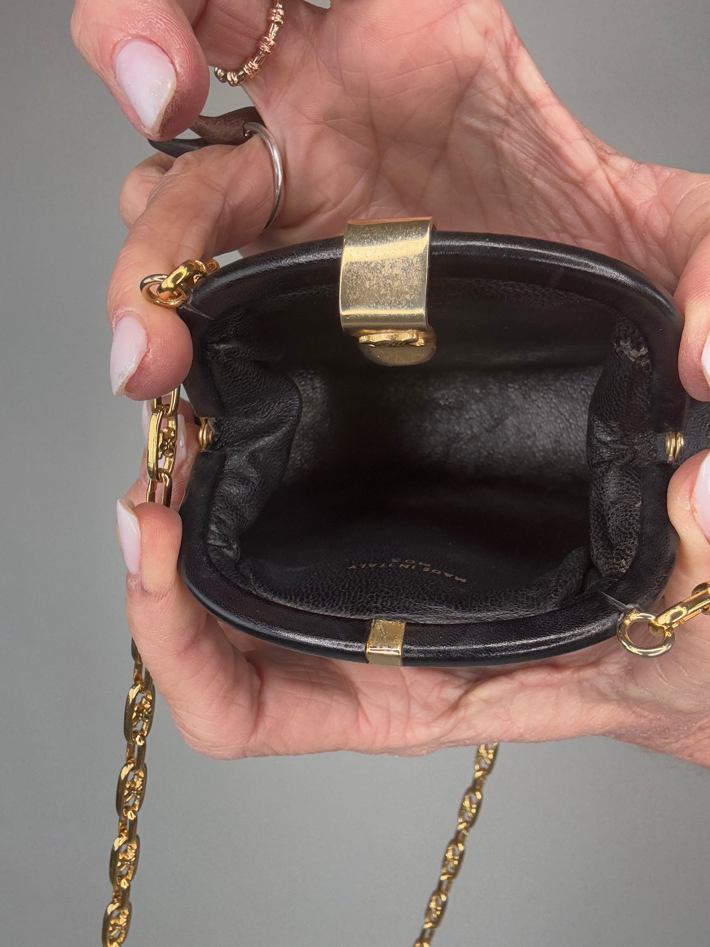 Celine Extremely Rare Triomphe Chain Kiss Lock Mini Bag