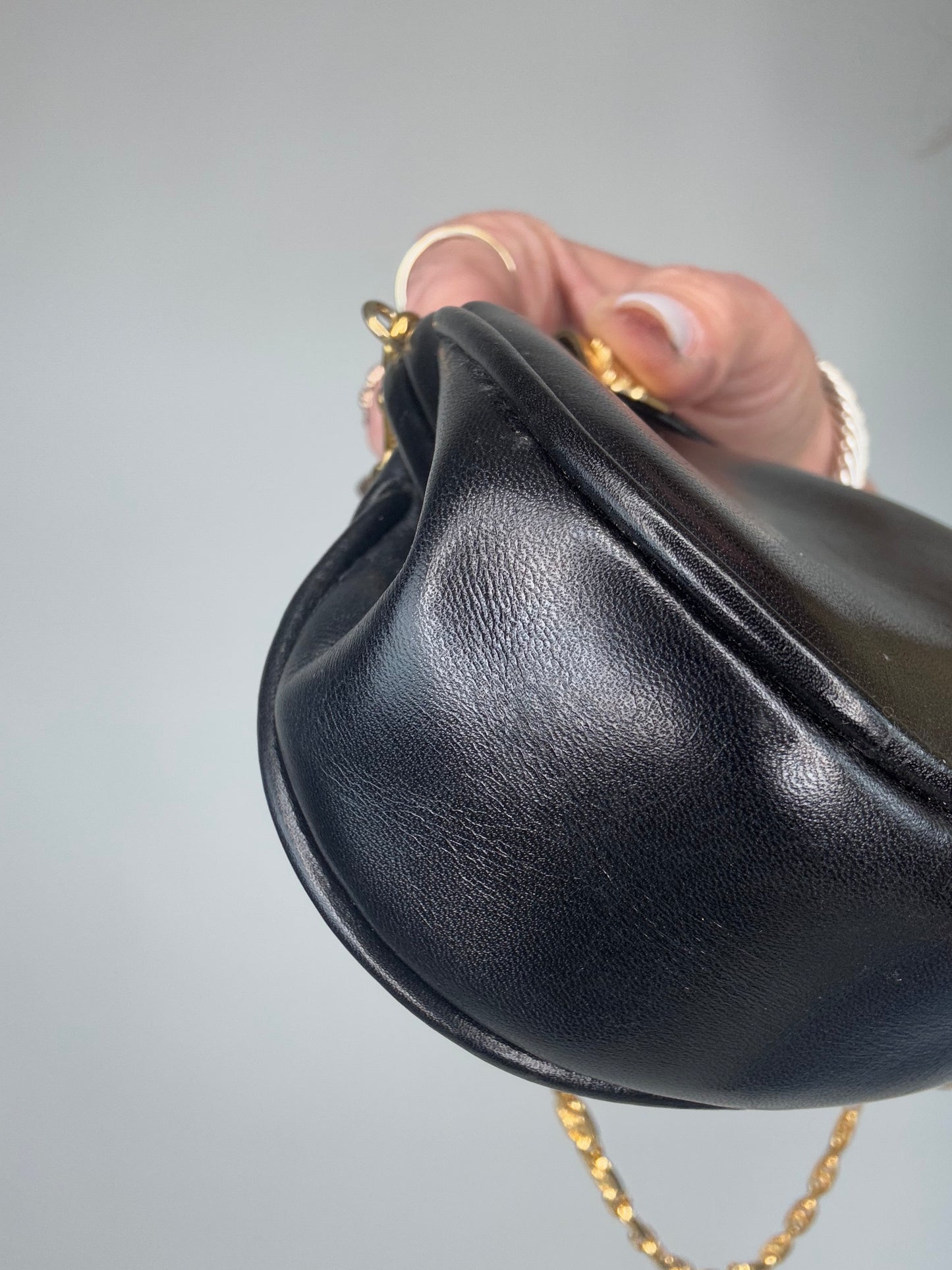 Celine Extremely Rare Triomphe Chain Kiss Lock Mini Bag