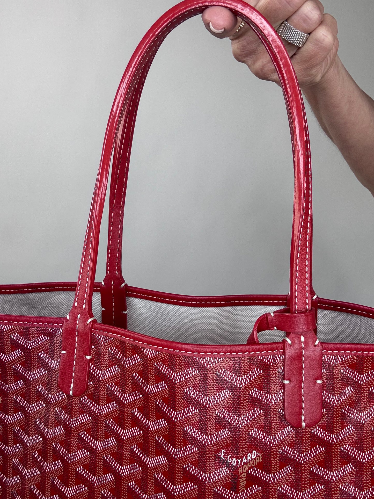 Goyard Goyardine St Louis PM Deep Red With Pouch