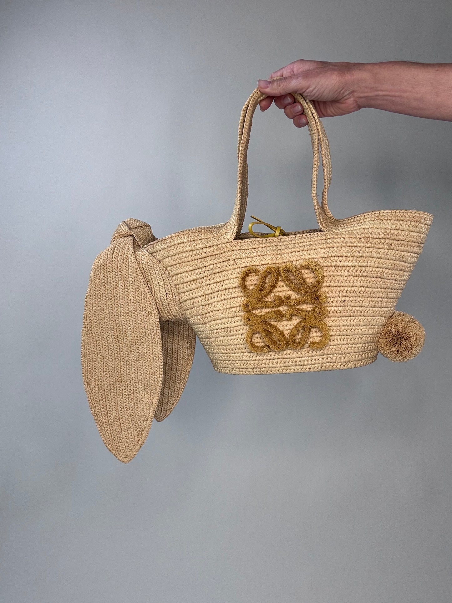 Loewe Small Raffia Bunny Basket Bag