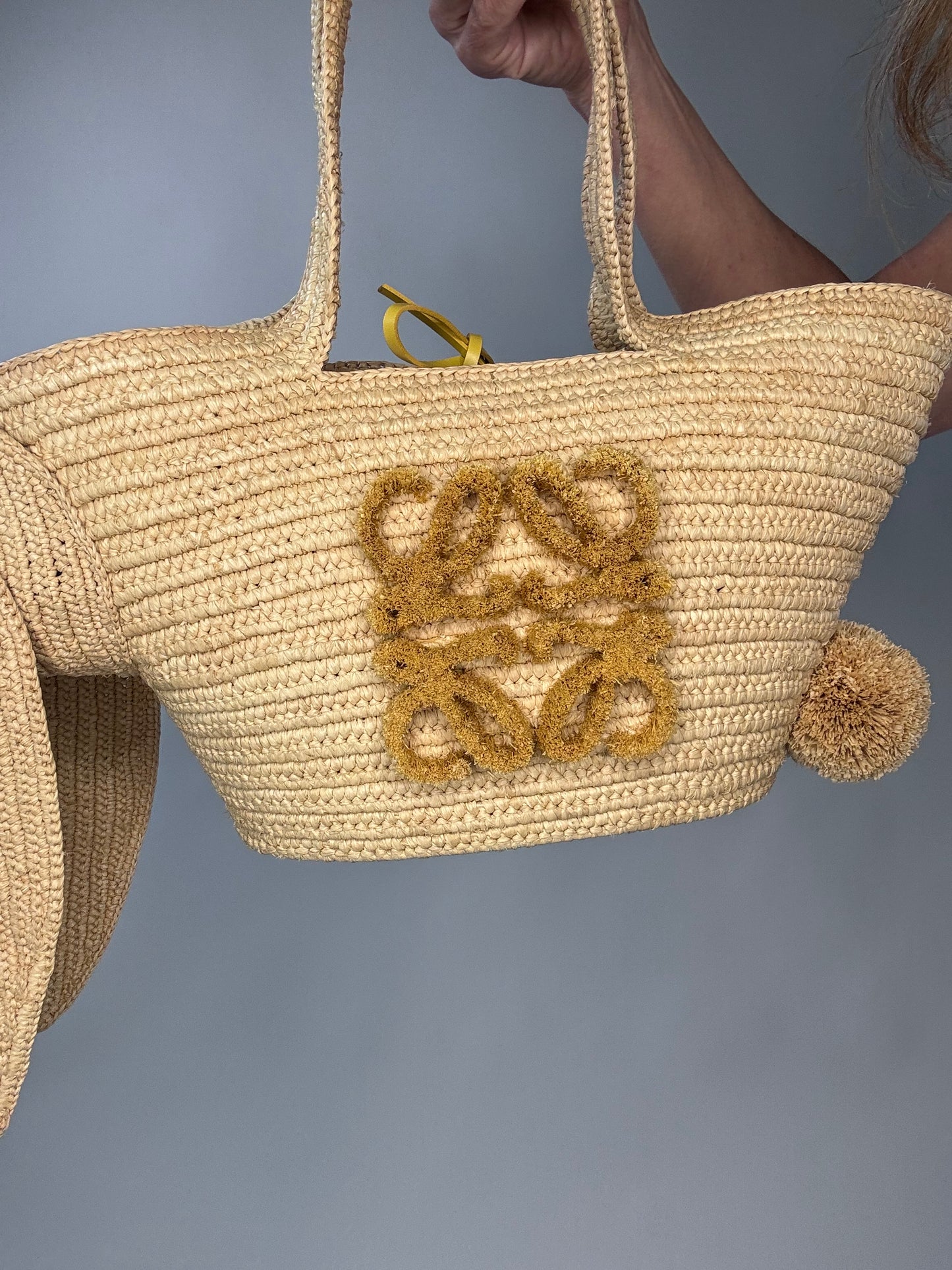 Loewe Small Raffia Bunny Basket Bag