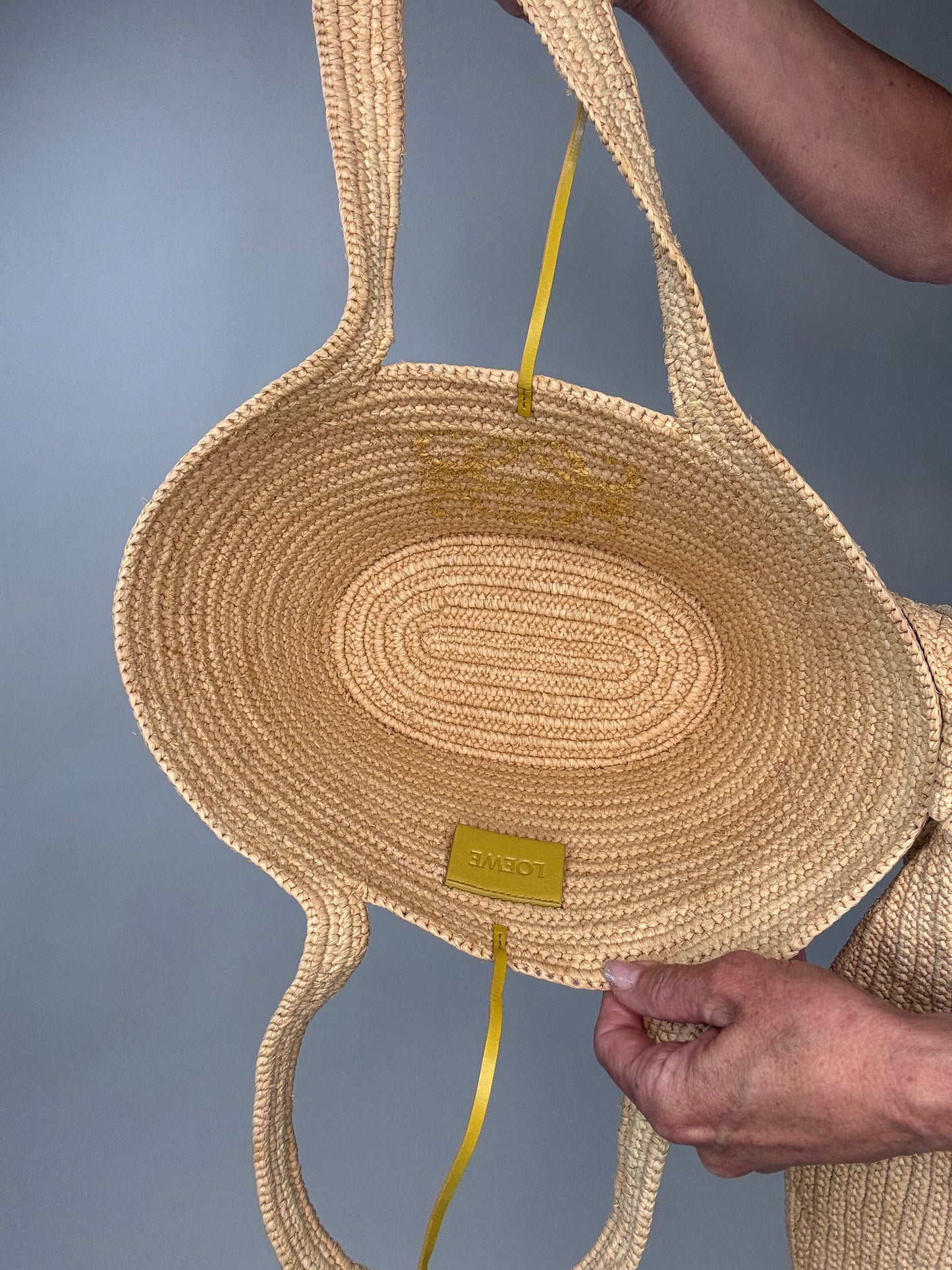 Loewe Small Raffia Bunny Basket Bag