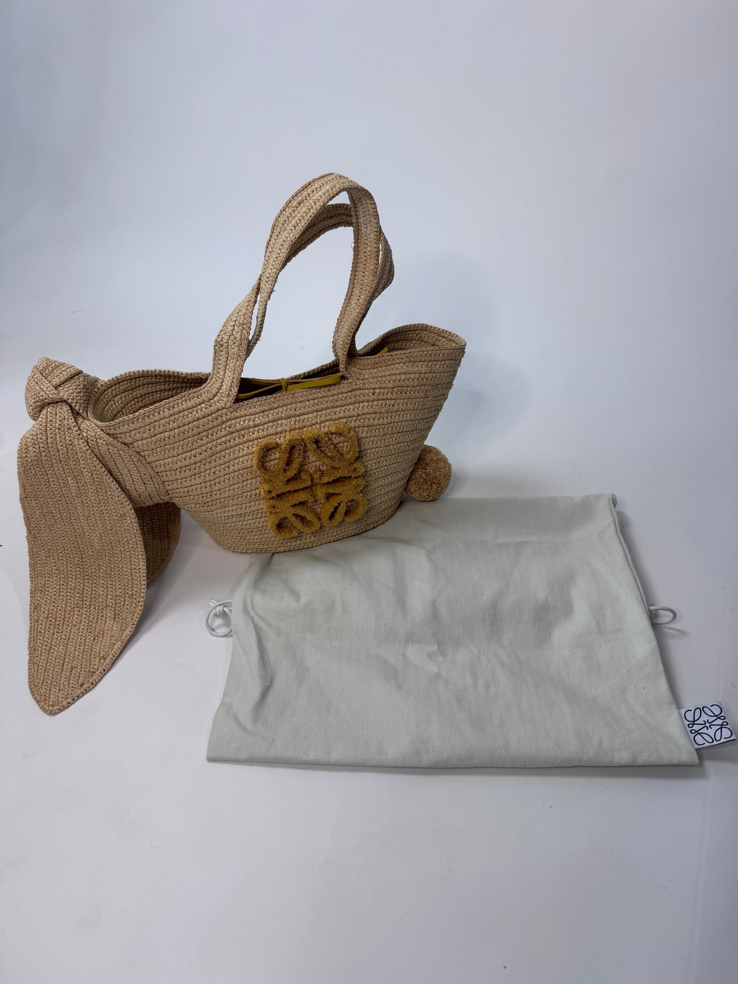 Loewe Small Raffia Bunny Basket Bag