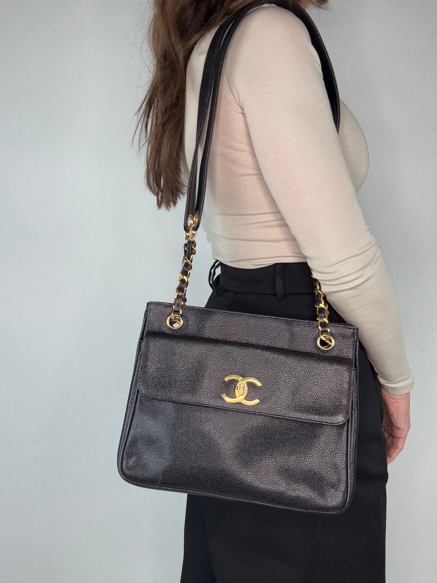 Chanel Caviar Vintage Two Sided Tote